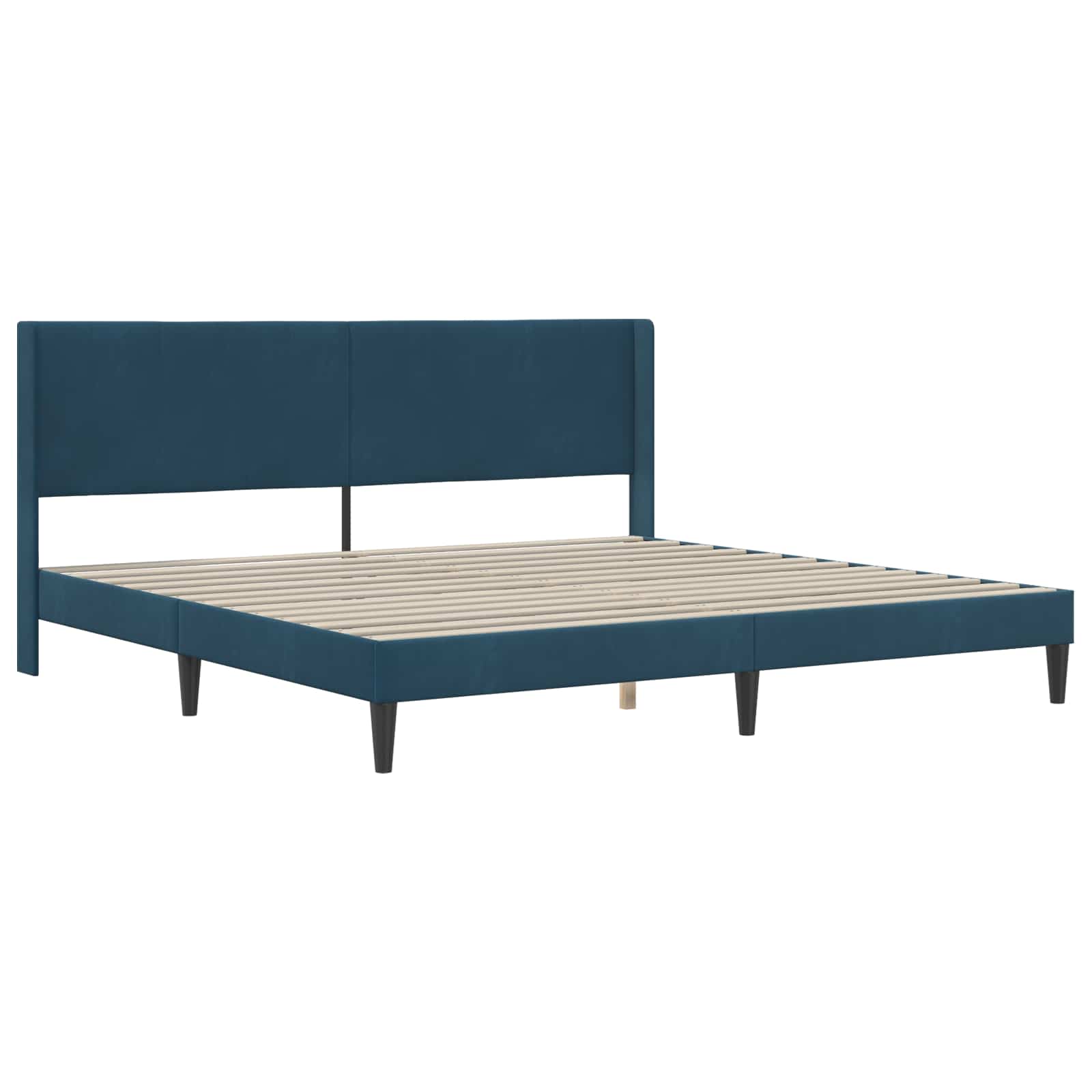 Bedframe met matras met hoofdeinde Blauw 200 x 200 cm Fluweel is nu te koop bij PeponiXL, paradijselijk wonen!