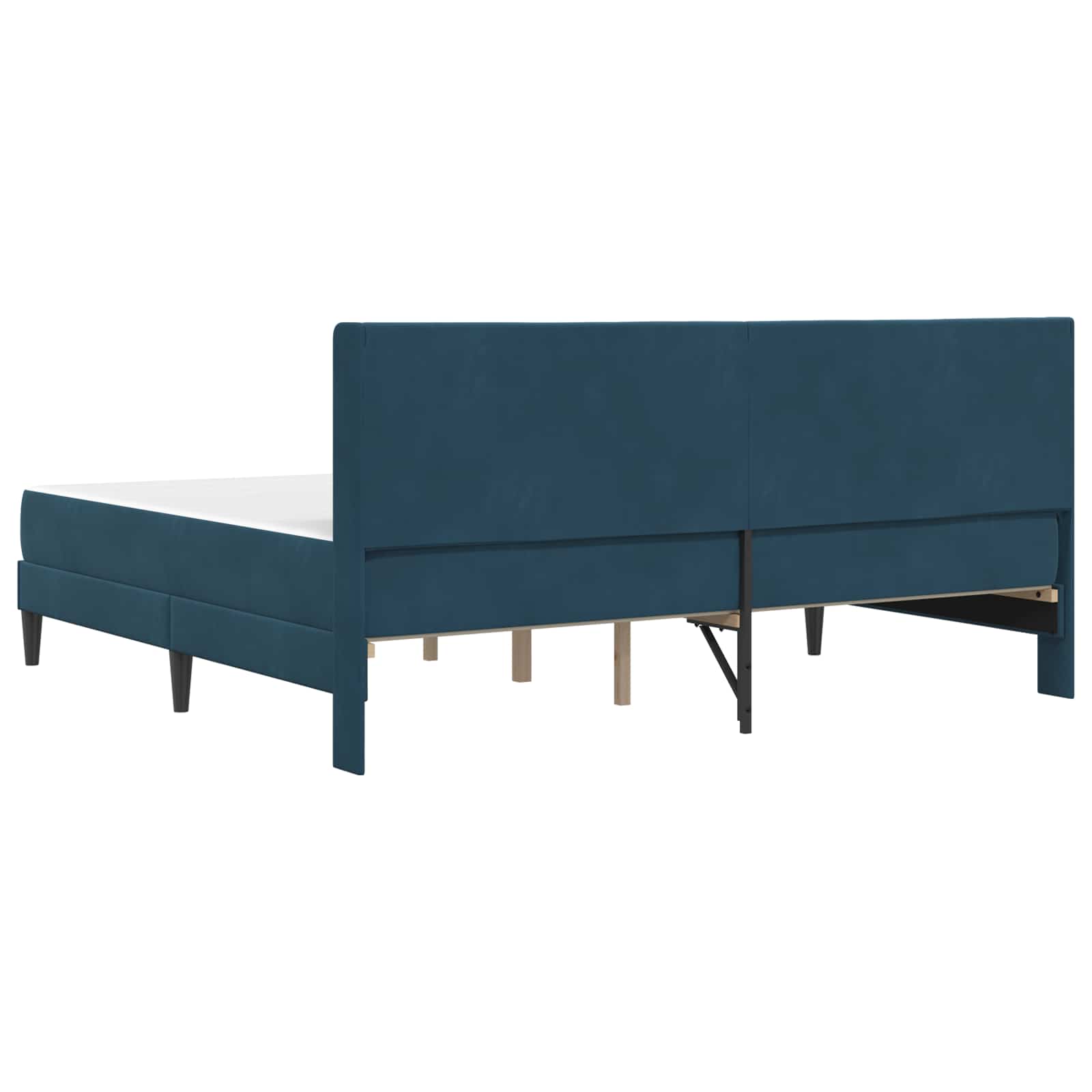 Bedframe met matras met hoofdeinde Blauw 200 x 200 cm Fluweel is nu te koop bij PeponiXL, paradijselijk wonen!