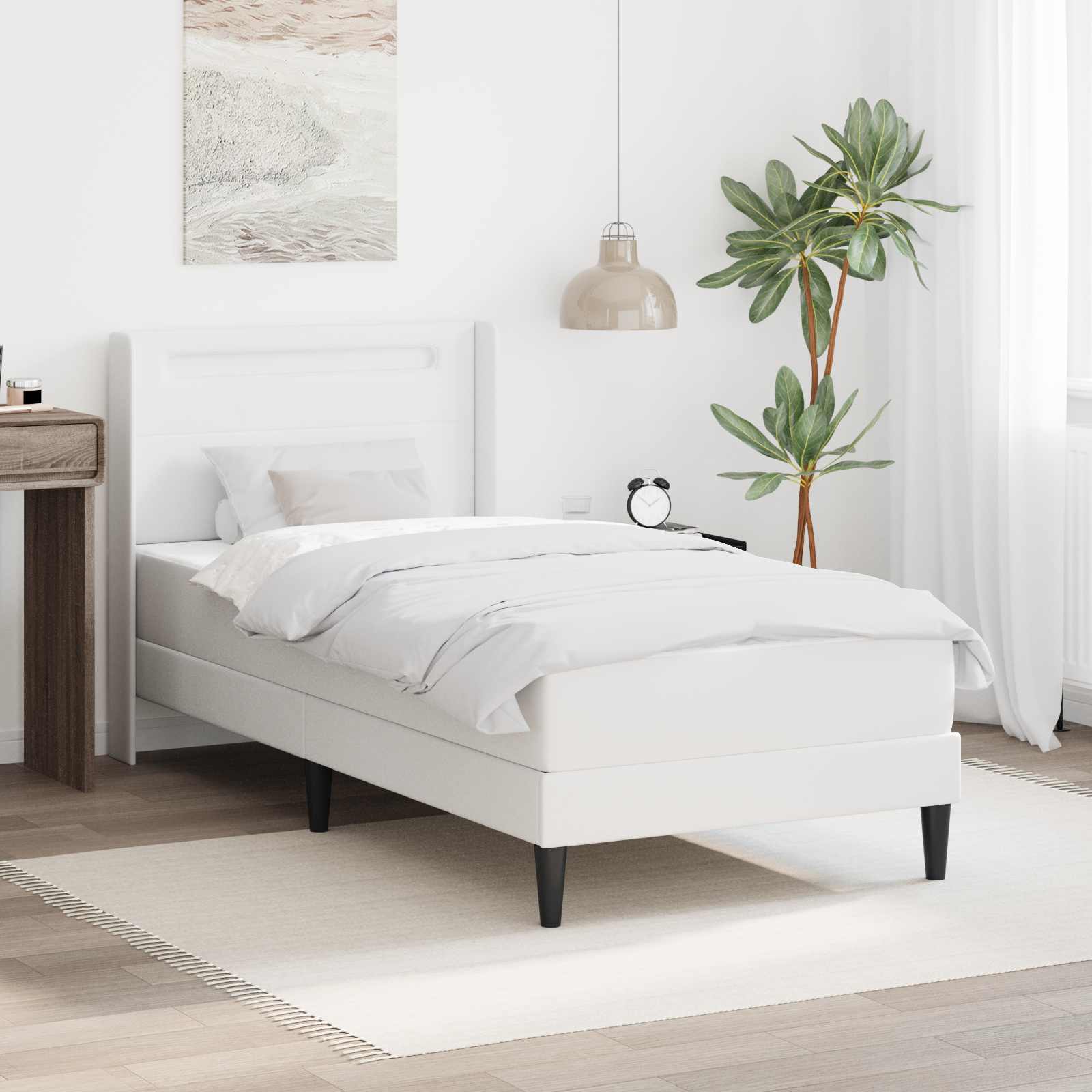 Bedframe met matras Wit 80 x 200 cm Kunstleer is nu te koop bij PeponiXL, paradijselijk wonen!