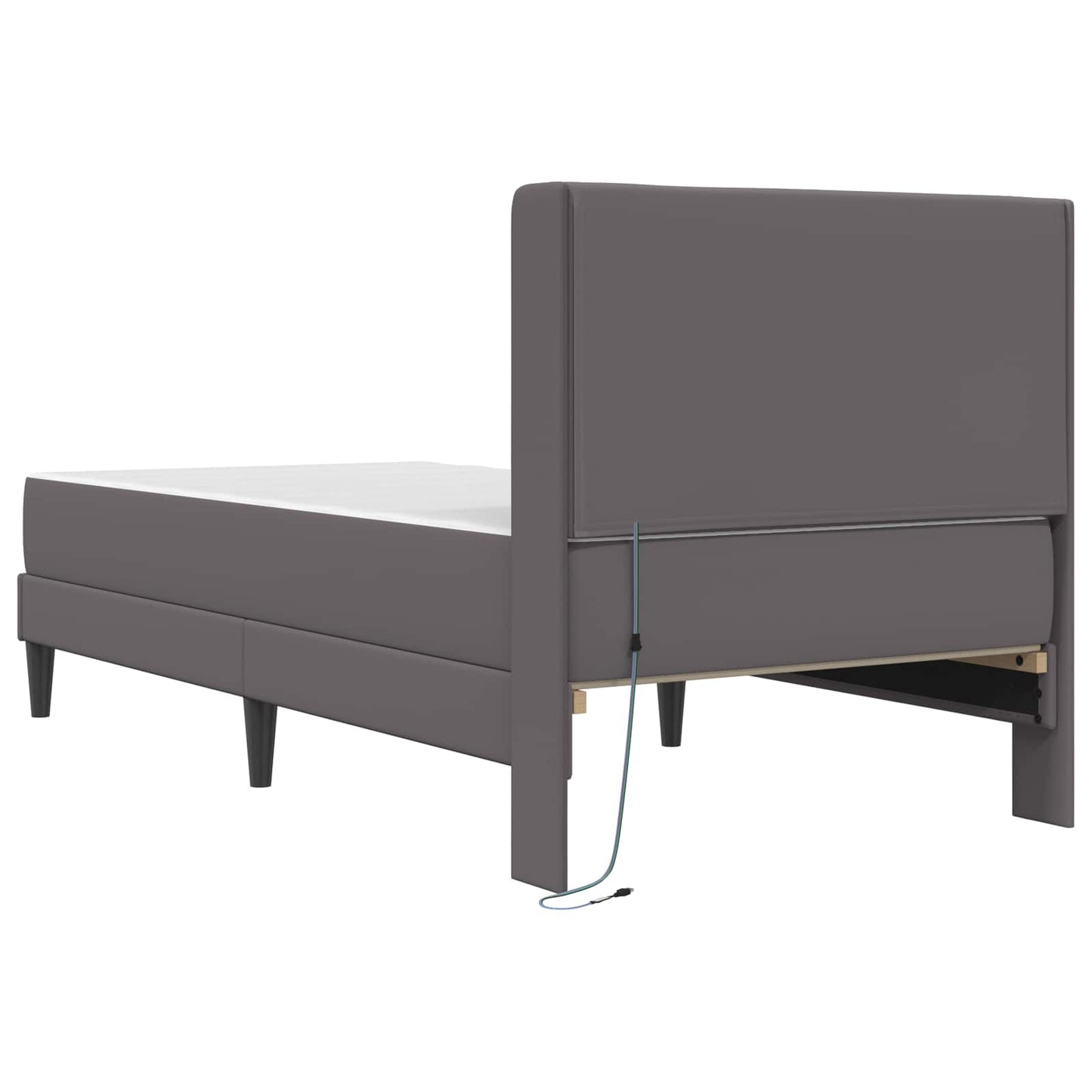 Bedframe met matras Grijs 90 x 190 cm Kunstleer is nu te koop bij PeponiXL, paradijselijk wonen!