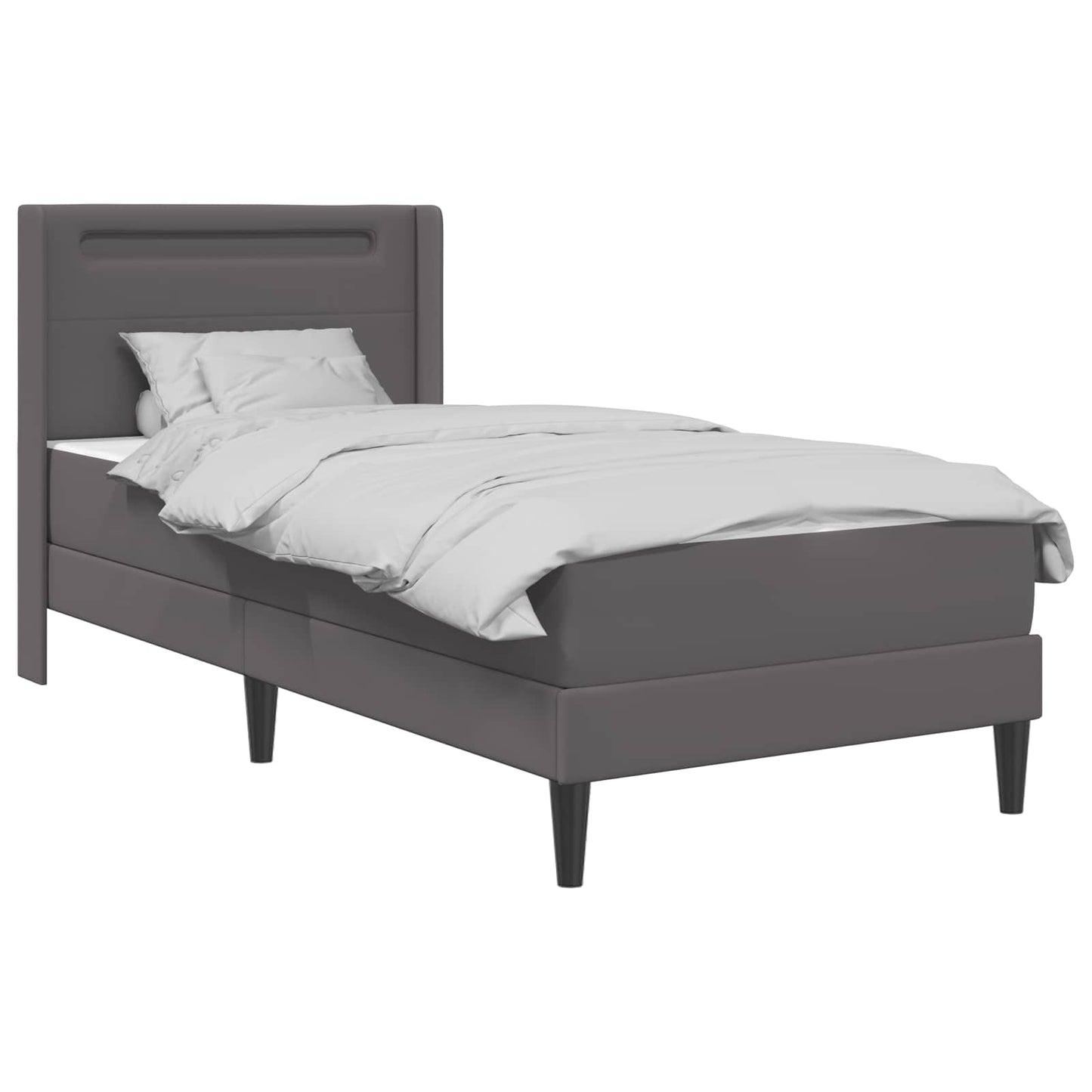 Bedframe met matras Grijs 90 x 190 cm Kunstleer is nu te koop bij PeponiXL, paradijselijk wonen!