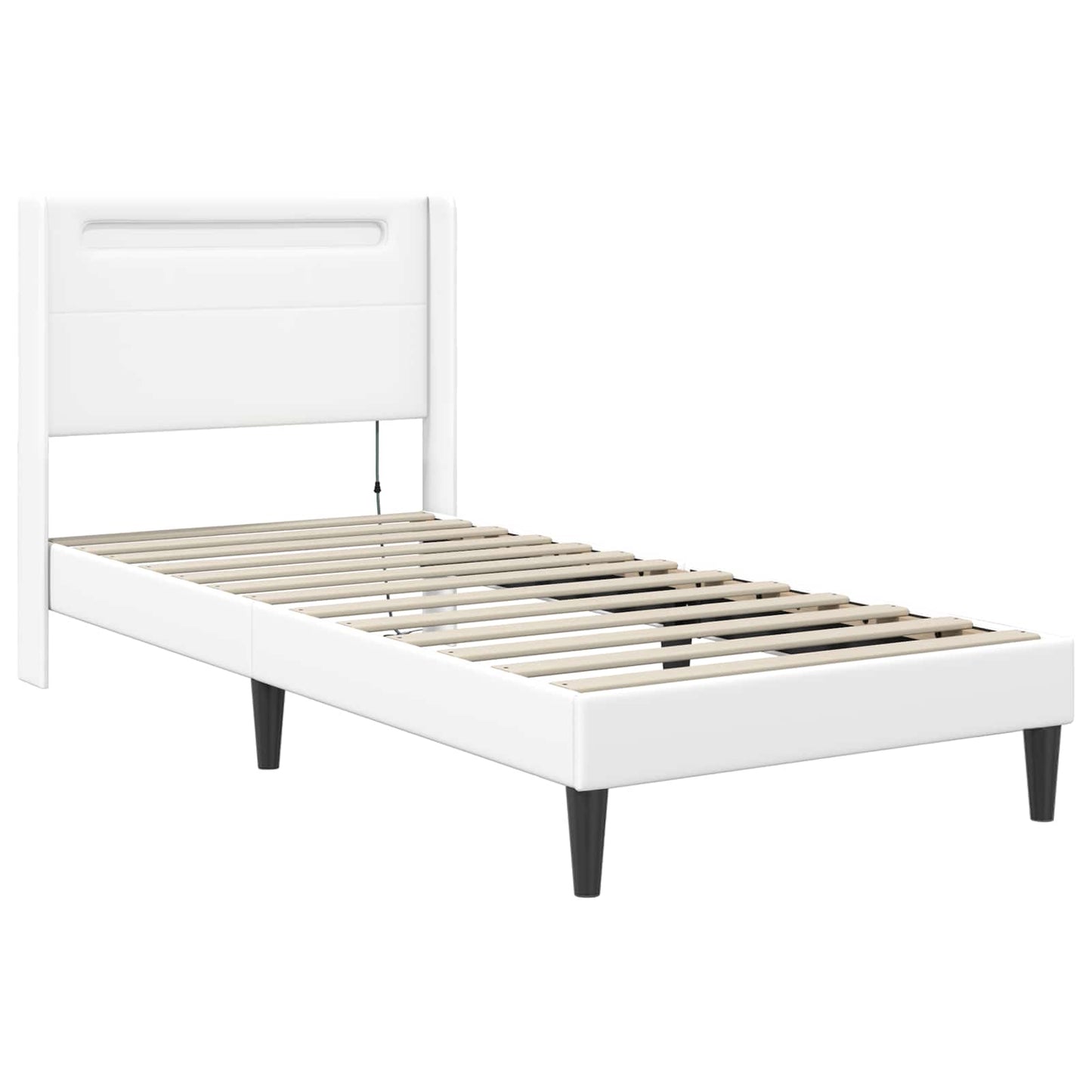 Bedframe met matras Wit 90 x 190 cm Kunstleer is nu te koop bij PeponiXL, paradijselijk wonen!