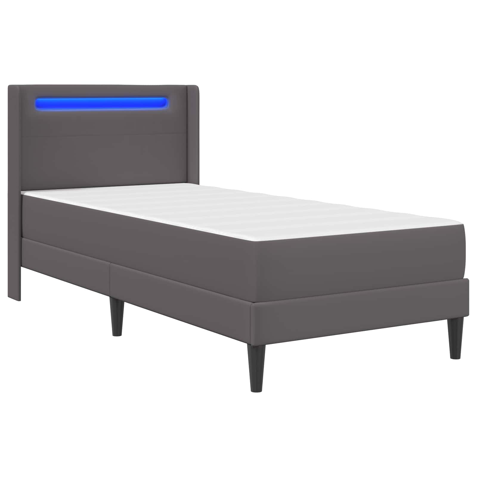 Bedframe met matras Grijs 90 x 200 cm Kunstleer is nu te koop bij PeponiXL, paradijselijk wonen!