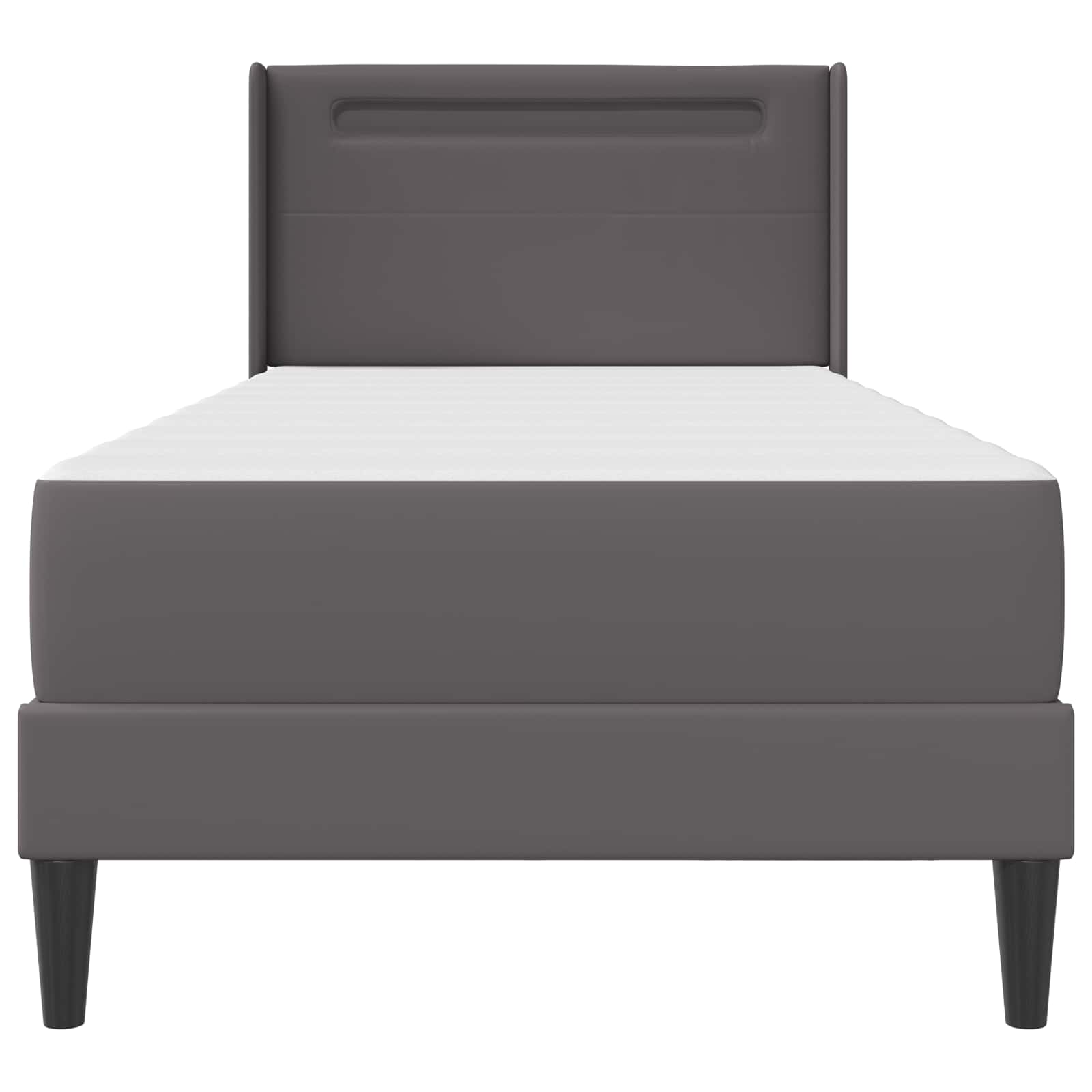 Bedframe met matras Grijs 90 x 200 cm Kunstleer is nu te koop bij PeponiXL, paradijselijk wonen!