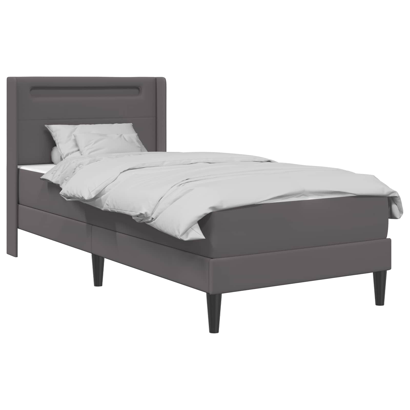 Bedframe met matras Grijs 90 x 200 cm Kunstleer is nu te koop bij PeponiXL, paradijselijk wonen!
