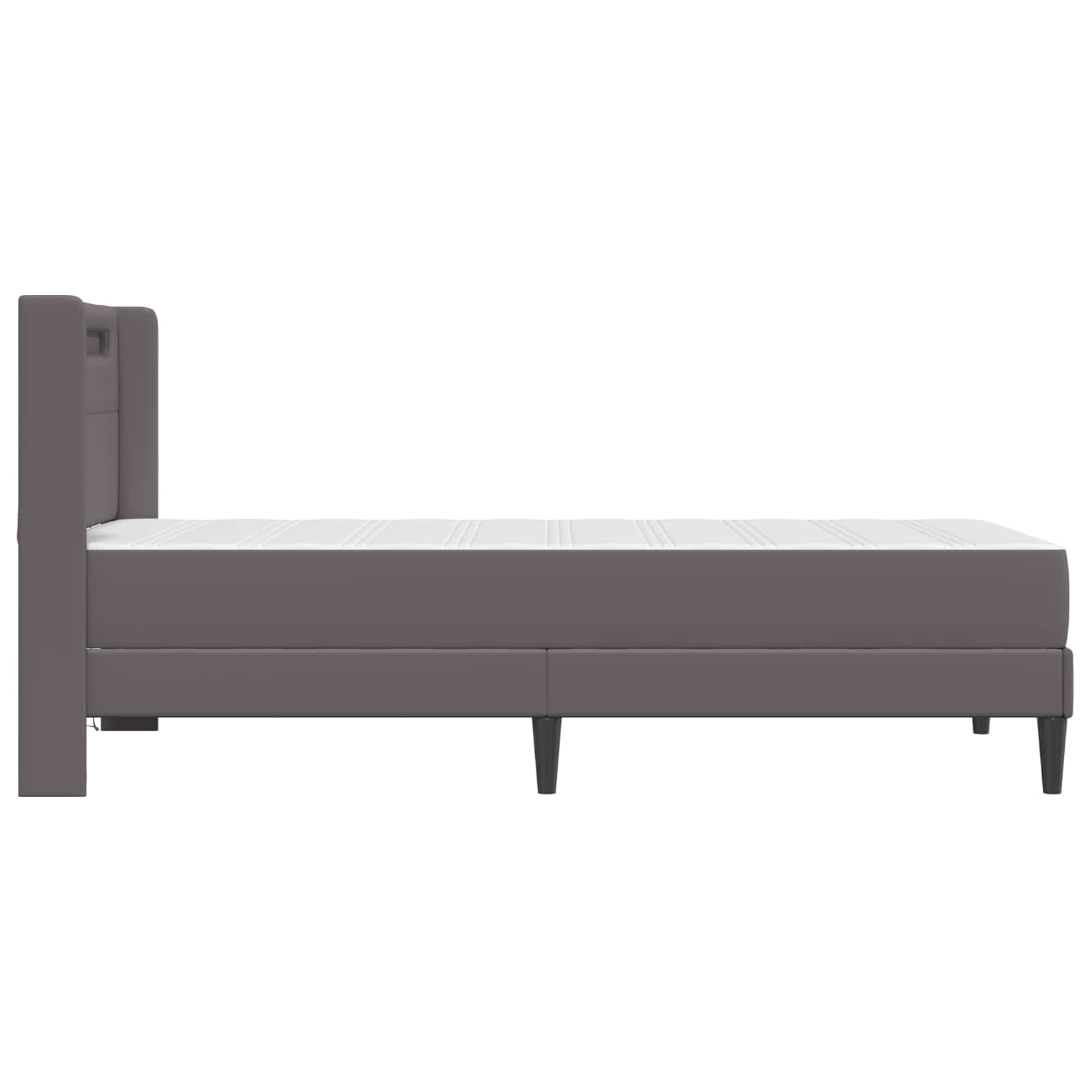 Bedframe met matras Grijs 90 x 200 cm Kunstleer is nu te koop bij PeponiXL, paradijselijk wonen!