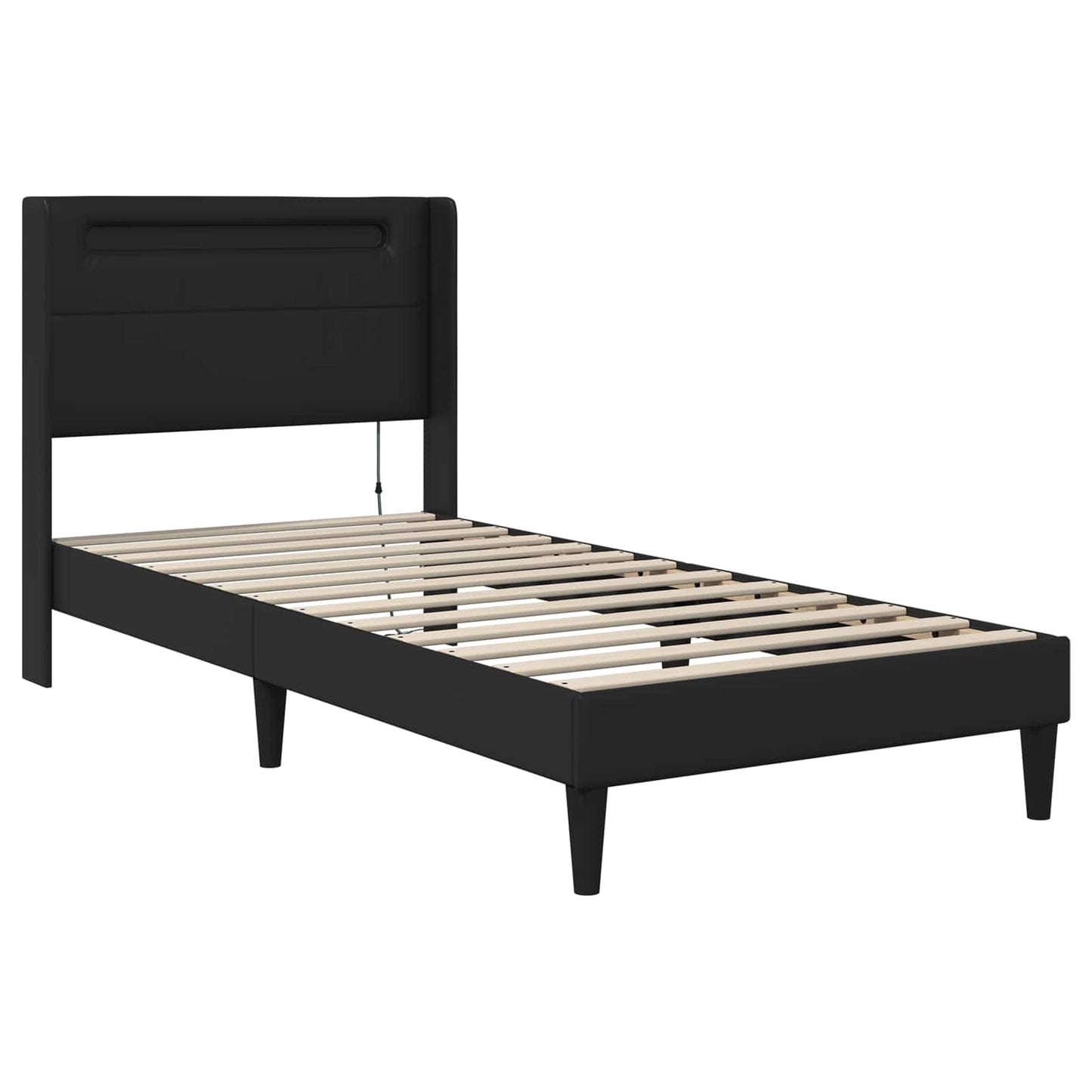Bedframe met matras Zwart 90 x 200 cm Kunstleer is nu te koop bij PeponiXL, paradijselijk wonen!