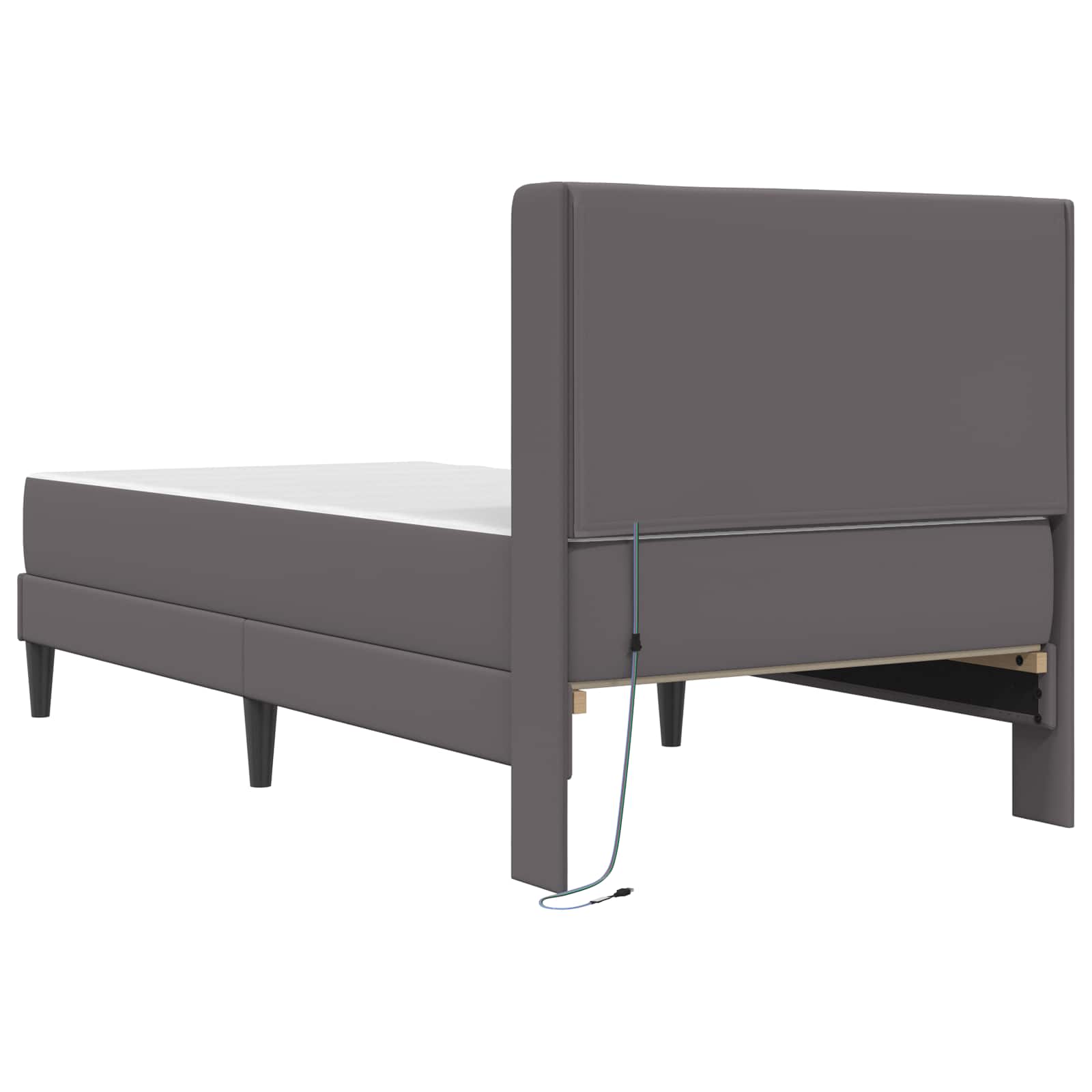 Bedframe met matras Grijs 100 x 200 cm Kunstleer is nu te koop bij PeponiXL, paradijselijk wonen!