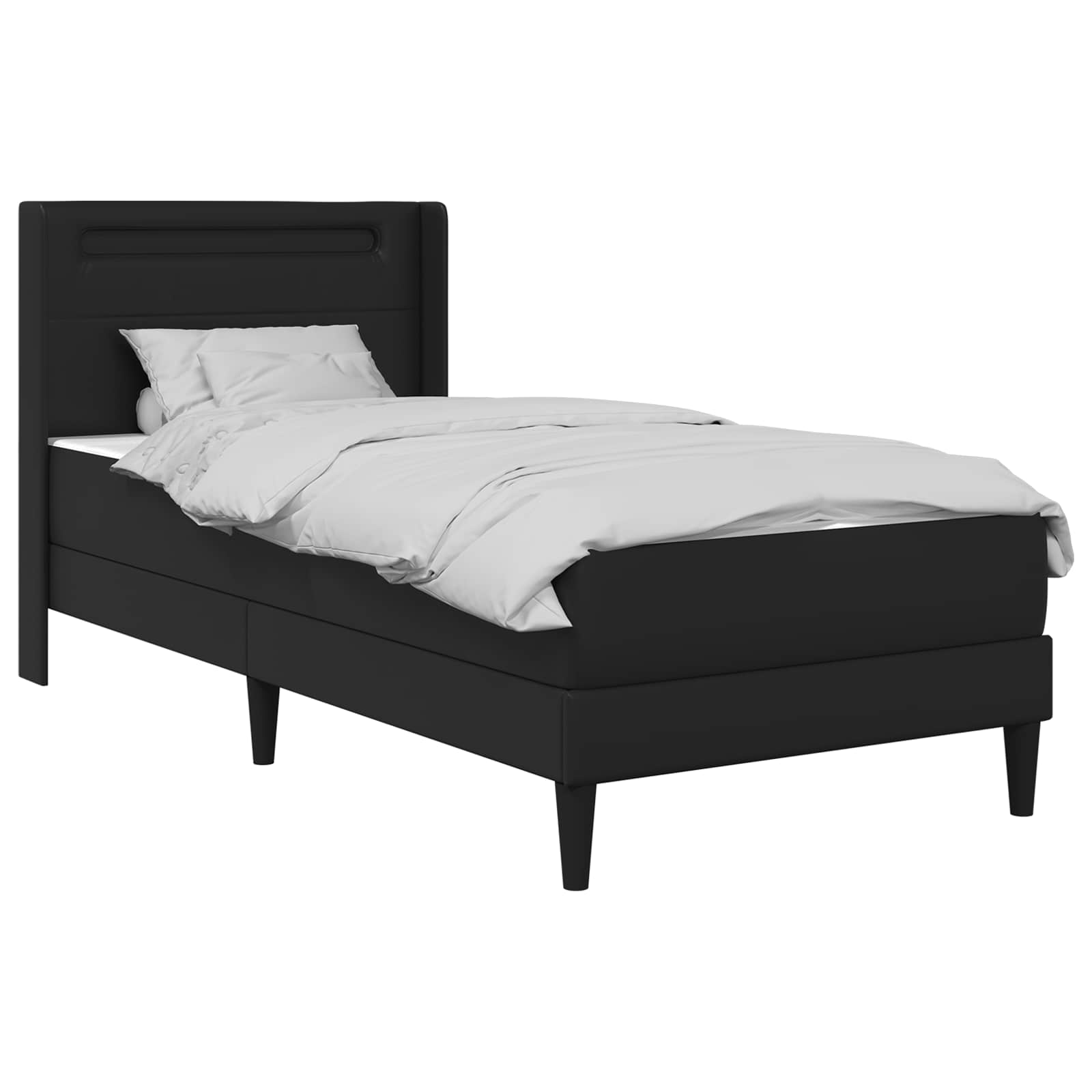 Bedframe met matras Zwart 100 x 200 cm Kunstleer is nu te koop bij PeponiXL, paradijselijk wonen!