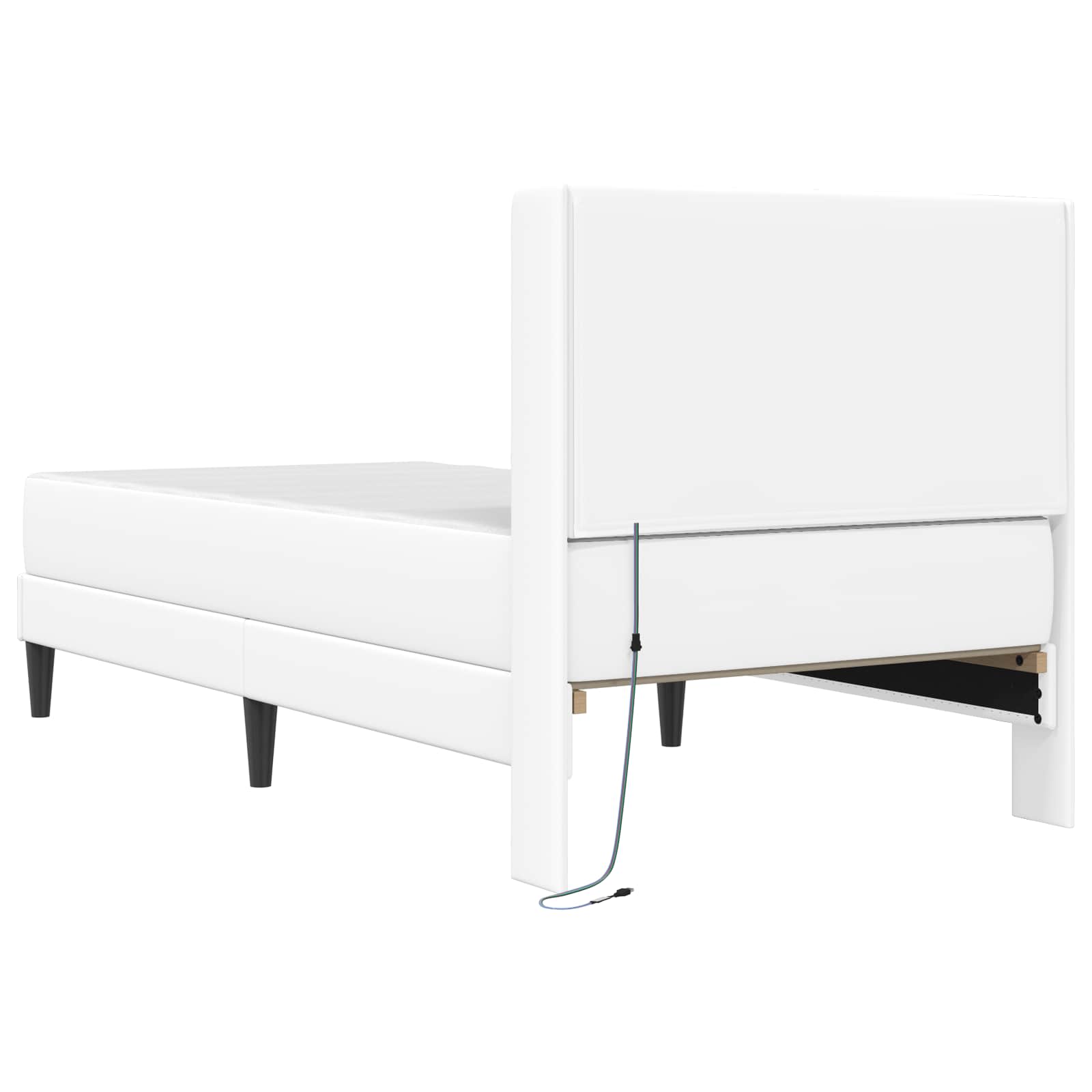 Bedframe met matras Wit 100 x 200 cm Kunstleer is nu te koop bij PeponiXL, paradijselijk wonen!