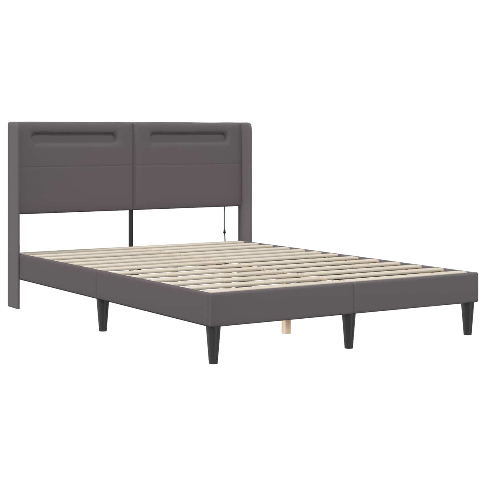 Bedframe met matras Grijs 120 x 190 cm Kunstleer is nu te koop bij PeponiXL, paradijselijk wonen!