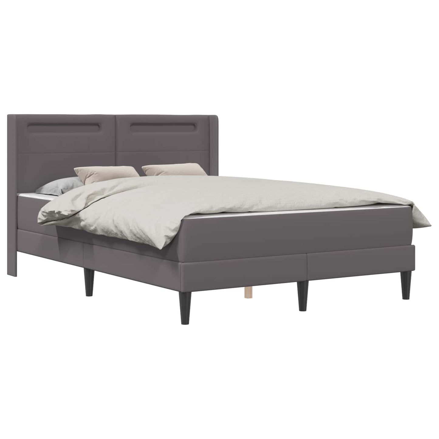 Bedframe met matras Grijs 120 x 190 cm Kunstleer is nu te koop bij PeponiXL, paradijselijk wonen!