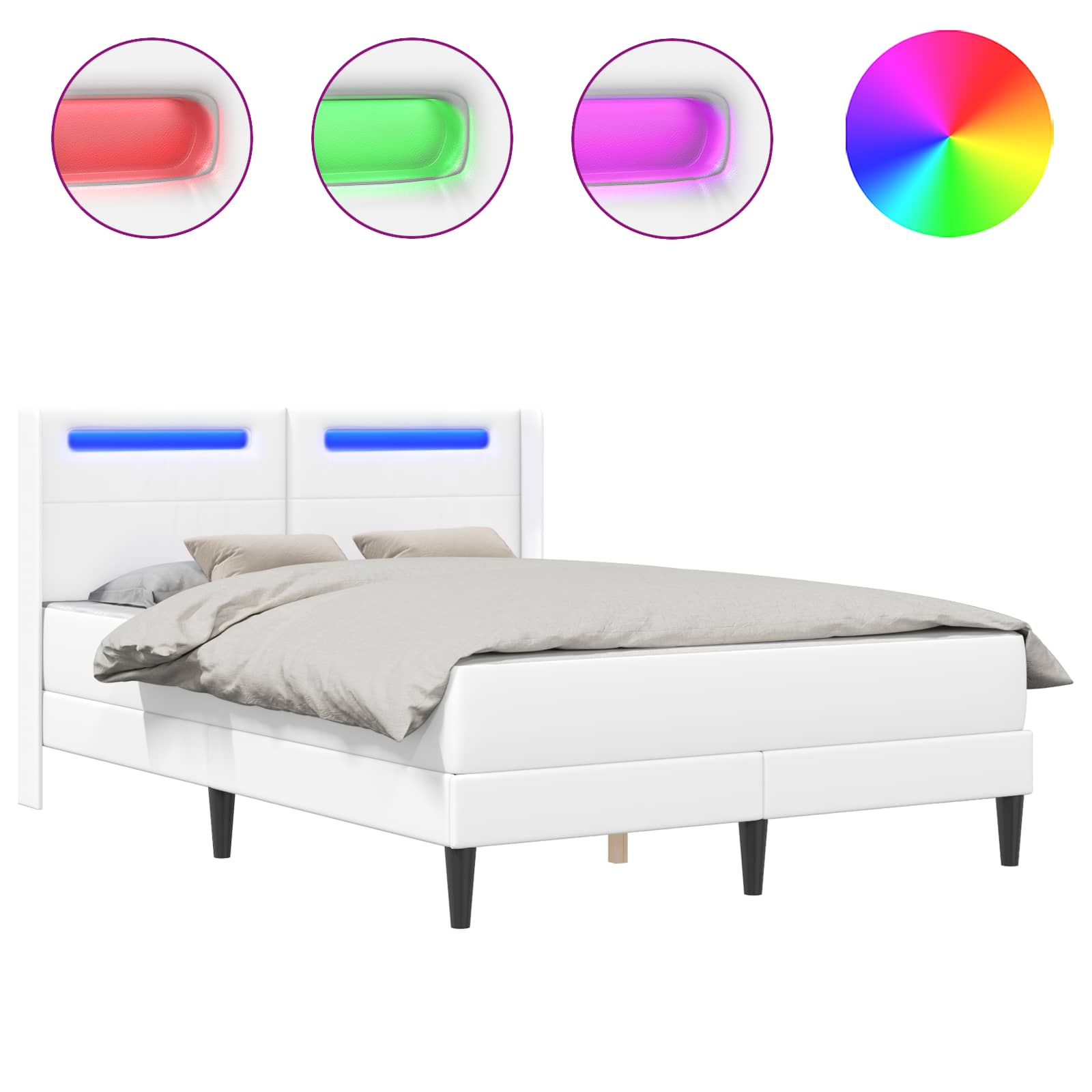 Bedframe met matras Wit 120 x 190 cm Kunstleer is nu te koop bij PeponiXL, paradijselijk wonen!
