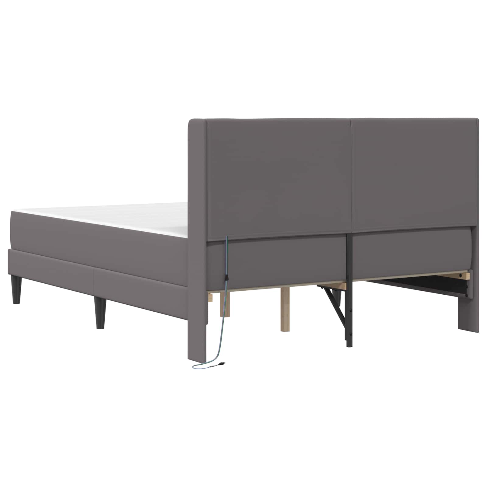 Bedframe met matras Grijs 120 x 200 cm Kunstleer is nu te koop bij PeponiXL, paradijselijk wonen!