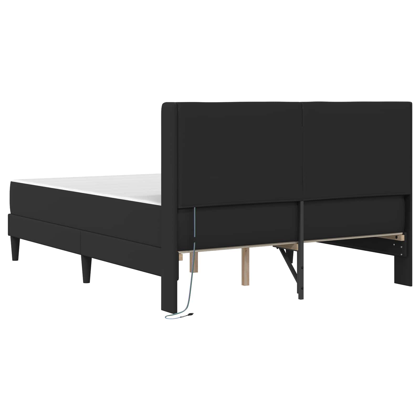 Bedframe met matras Zwart 120 x 200 cm Kunstleer is nu te koop bij PeponiXL, paradijselijk wonen!