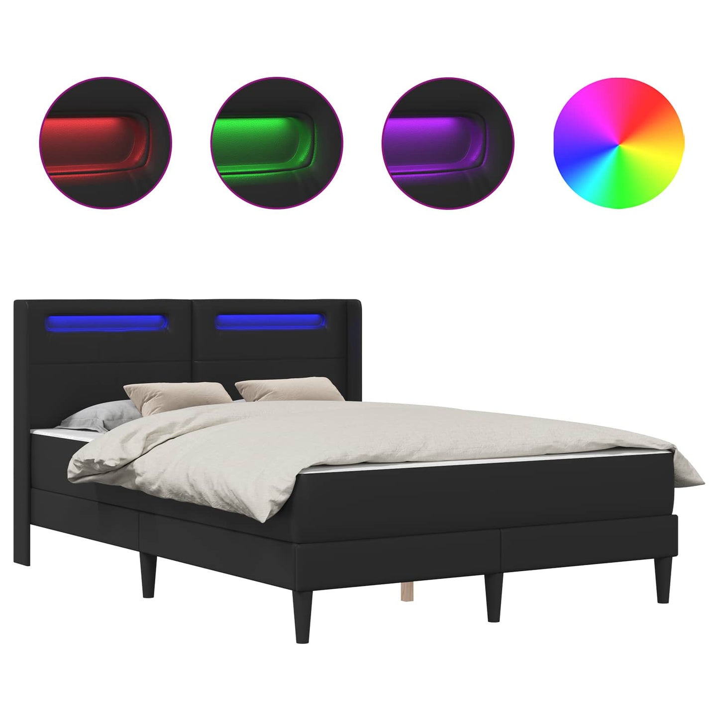 Bedframe met matras Zwart 140 x 190 cm Kunstleer is nu te koop bij PeponiXL, paradijselijk wonen!