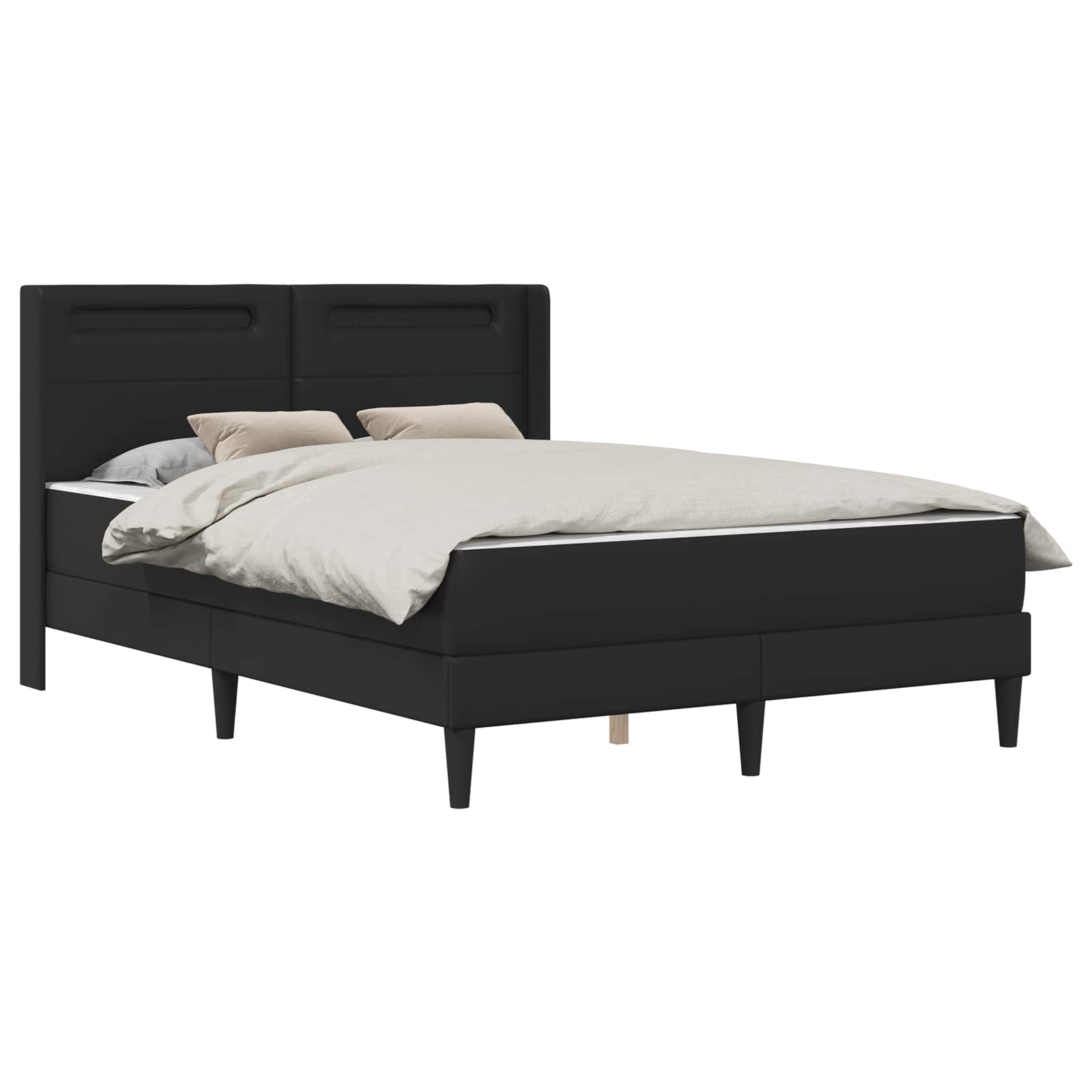 Bedframe met matras Zwart 140 x 190 cm Kunstleer is nu te koop bij PeponiXL, paradijselijk wonen!