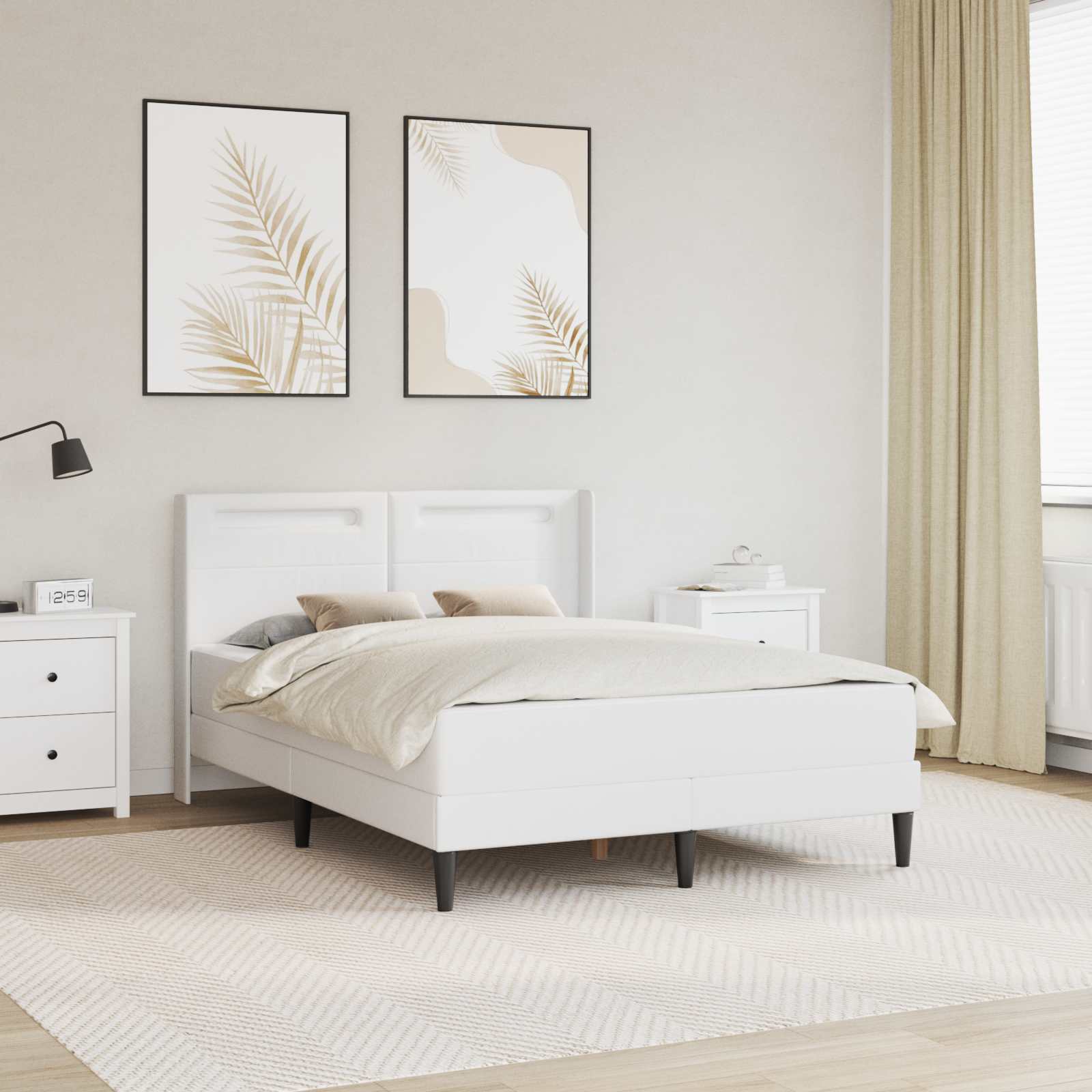 Bedframe met matras Wit 140 x 190 cm Kunstleer is nu te koop bij PeponiXL, paradijselijk wonen!
