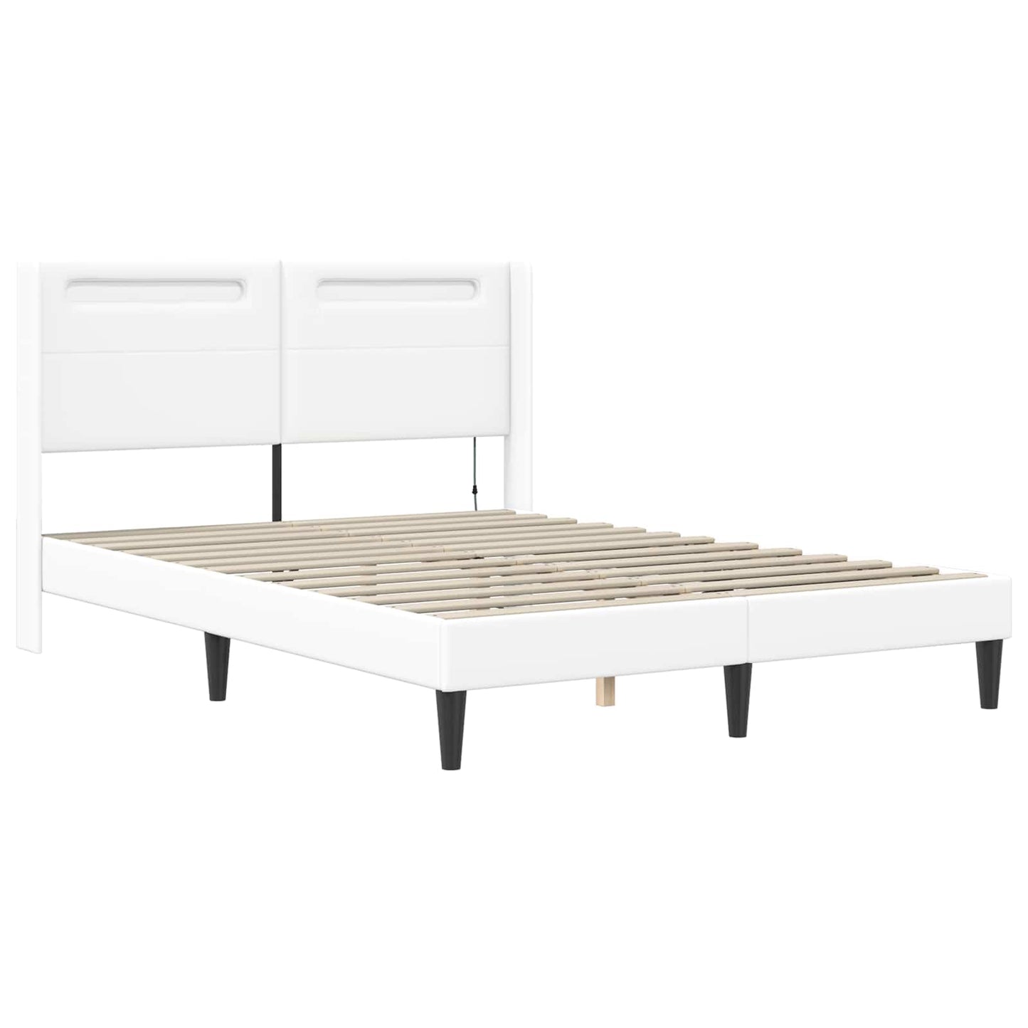 Bedframe met matras Wit 140 x 190 cm Kunstleer is nu te koop bij PeponiXL, paradijselijk wonen!