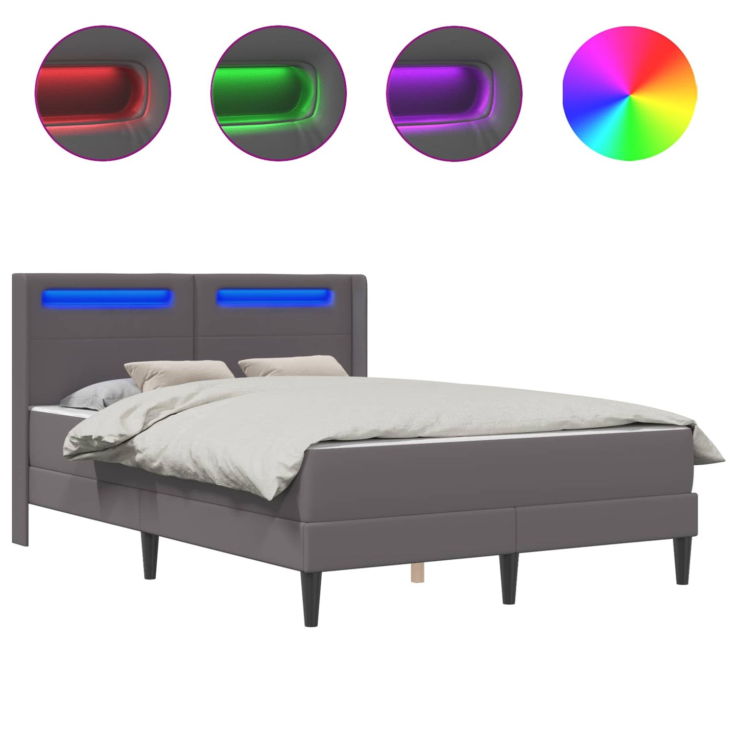 Bedframe met matras Grijs 160 x 200 cm Kunstleer is nu te koop bij PeponiXL, paradijselijk wonen!