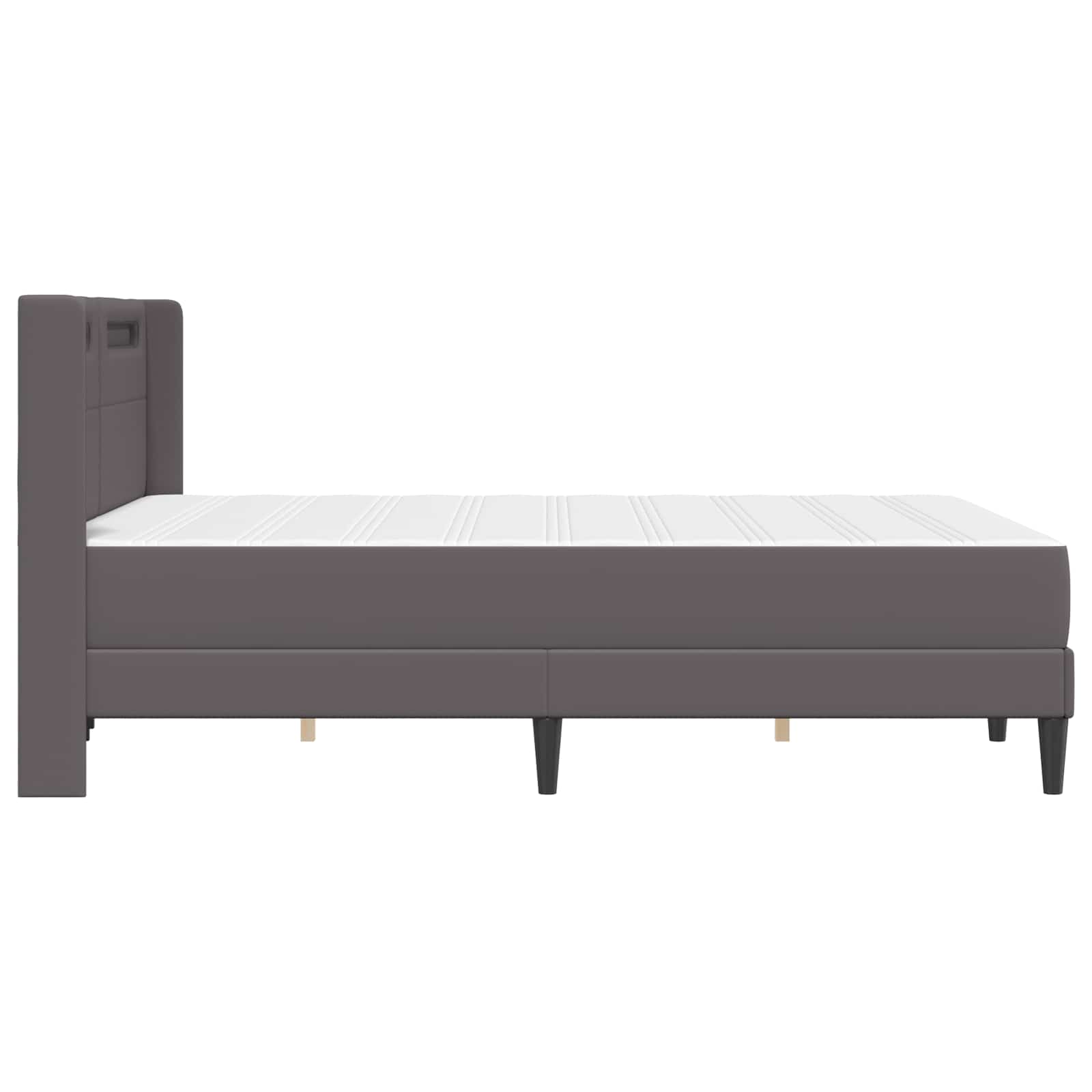 Bedframe met matras Grijs 160 x 200 cm Kunstleer is nu te koop bij PeponiXL, paradijselijk wonen!