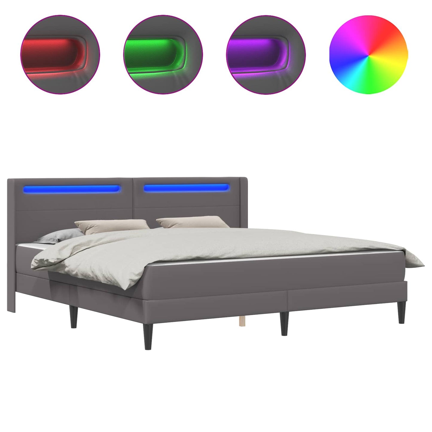 Bedframe met matras Grijs 180 x 200 cm Kunstleer is nu te koop bij PeponiXL, paradijselijk wonen!