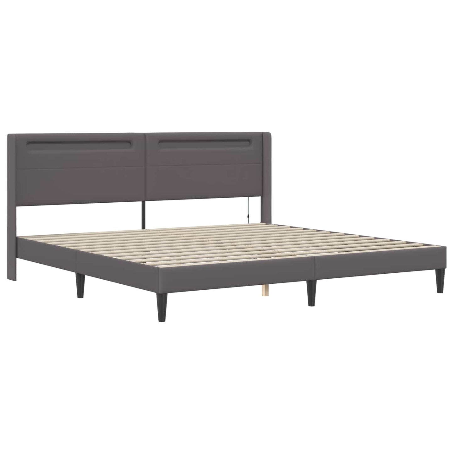 Bedframe met matras Grijs 180 x 200 cm Kunstleer is nu te koop bij PeponiXL, paradijselijk wonen!