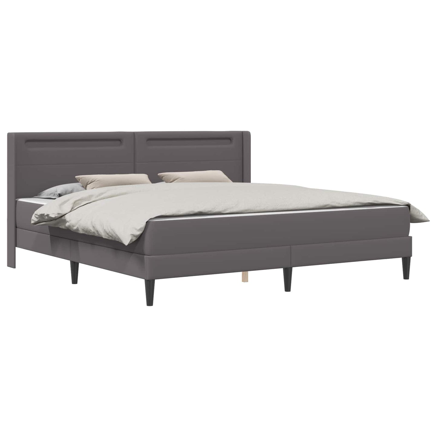Bedframe met matras Grijs 180 x 200 cm Kunstleer is nu te koop bij PeponiXL, paradijselijk wonen!