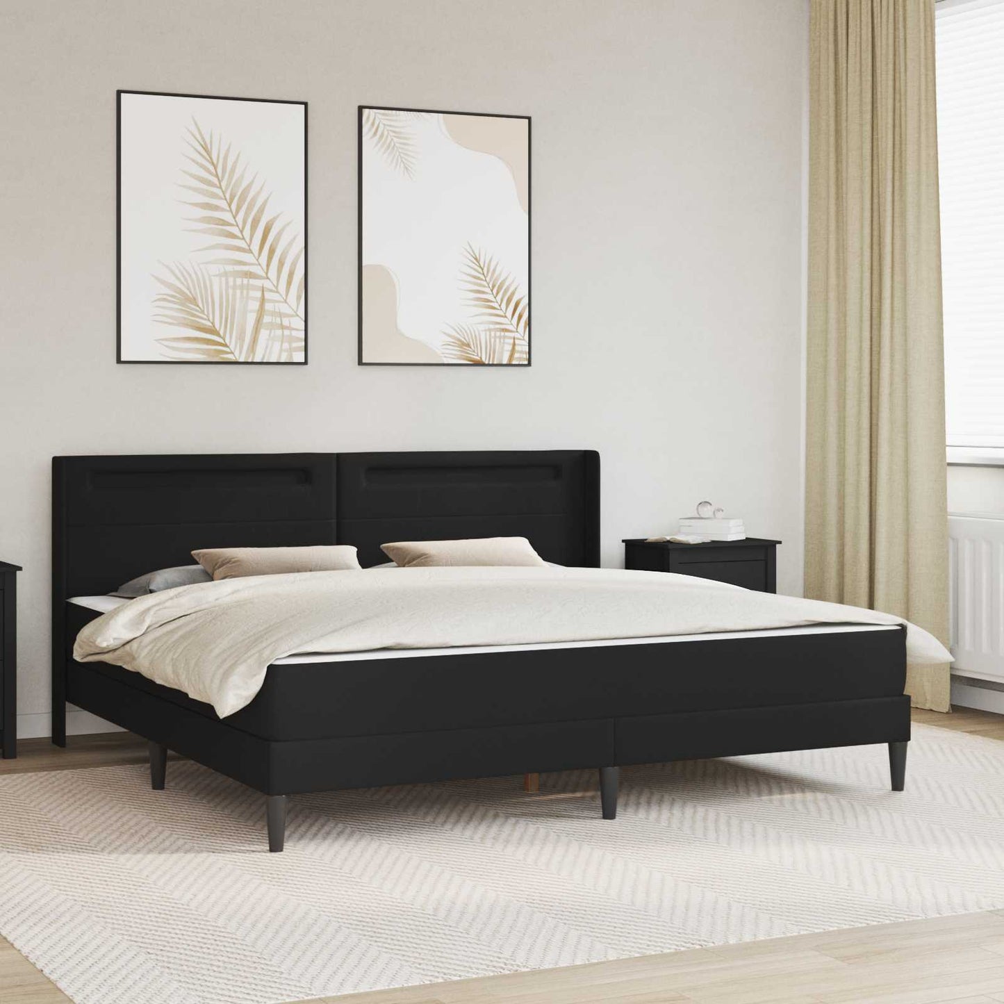 Bedframe met matras Zwart 180 x 200 cm Kunstleer is nu te koop bij PeponiXL, paradijselijk wonen!