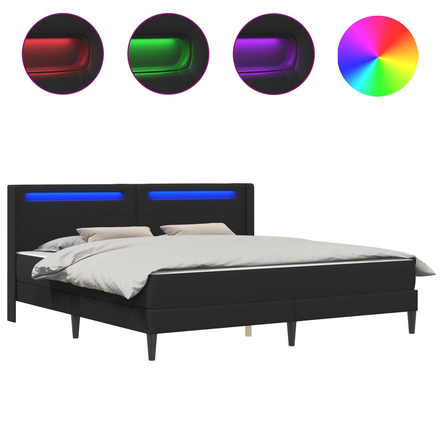 Bedframe met matras Zwart 180 x 200 cm Kunstleer is nu te koop bij PeponiXL, paradijselijk wonen!