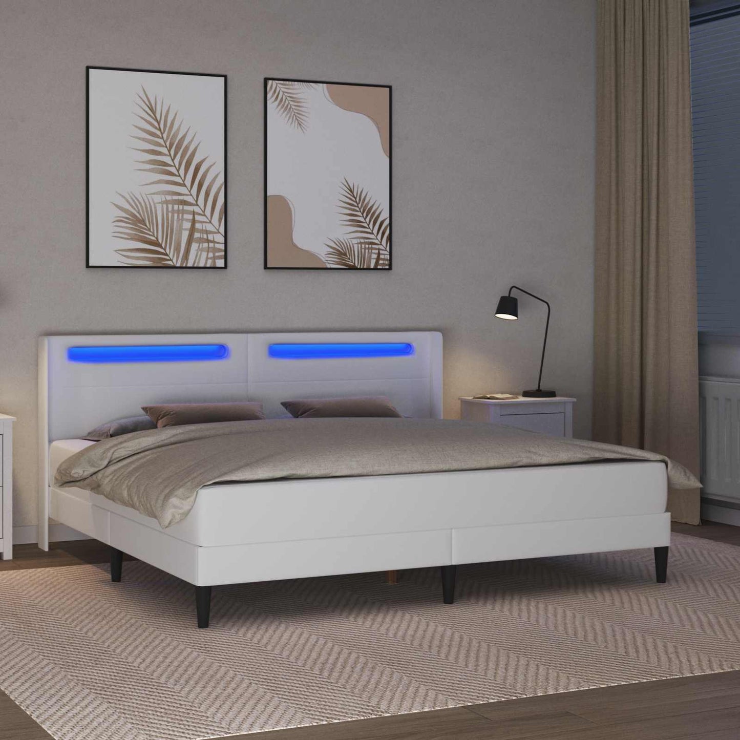 Bedframe met matras Wit 180 x 200 cm Kunstleer is nu te koop bij PeponiXL, paradijselijk wonen!
