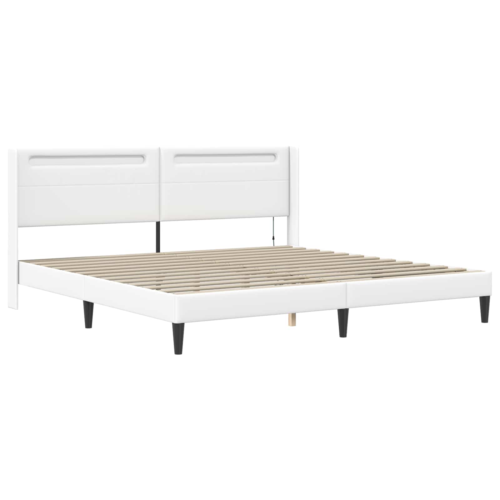 Bedframe met matras Wit 180 x 200 cm Kunstleer is nu te koop bij PeponiXL, paradijselijk wonen!