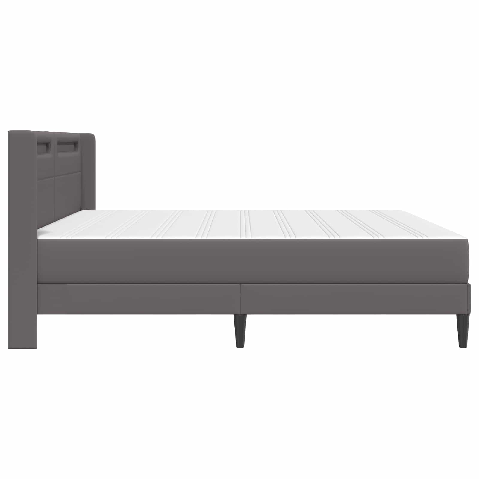 Bedframe met matras Grijs 200 x 200 cm Kunstleer is nu te koop bij PeponiXL, paradijselijk wonen!