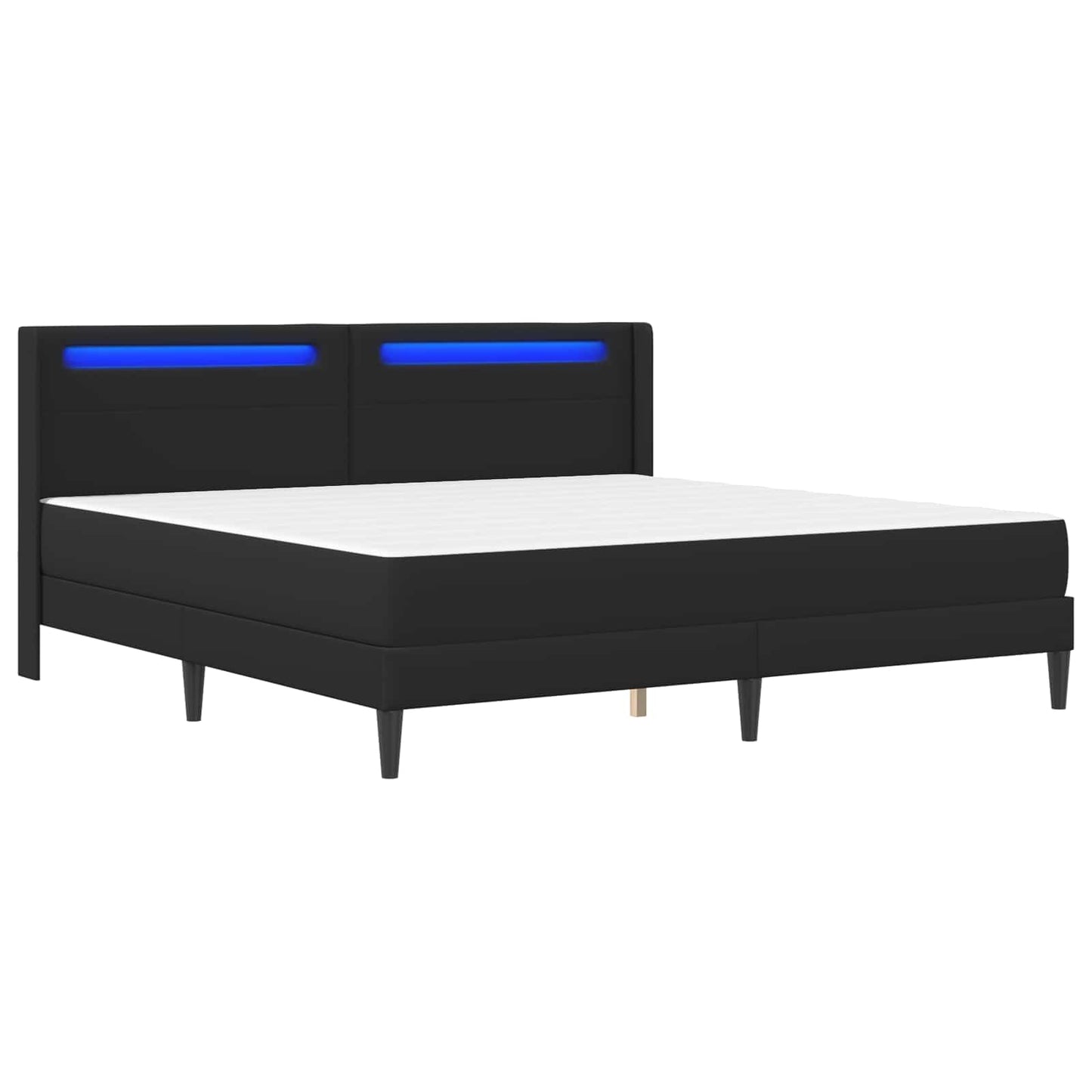 Bedframe met matras Zwart 200 x 200 cm Kunstleer is nu te koop bij PeponiXL, paradijselijk wonen!