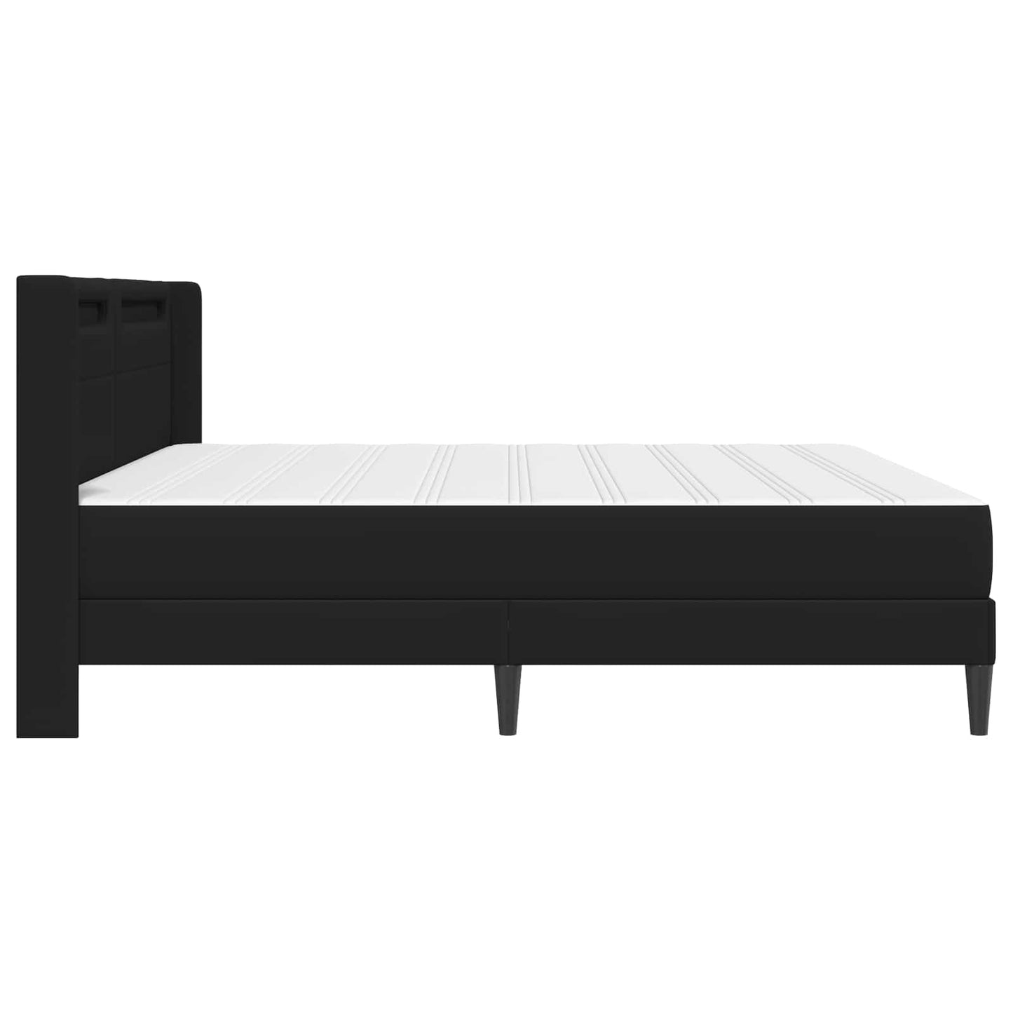 Bedframe met matras Zwart 200 x 200 cm Kunstleer is nu te koop bij PeponiXL, paradijselijk wonen!