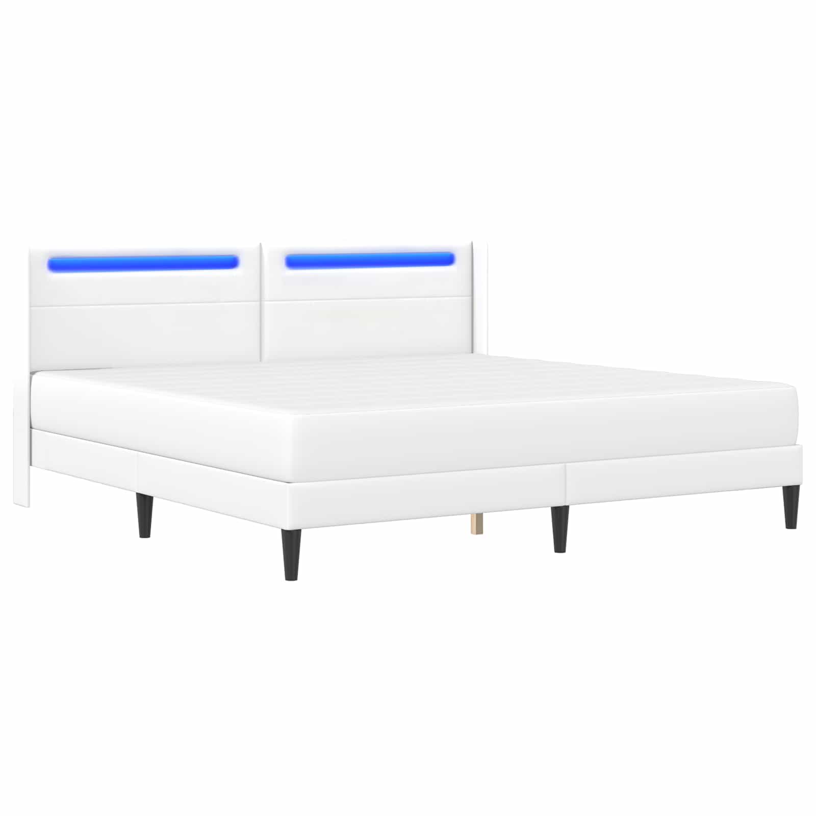Bedframe met matras Wit 200 x 200 cm Kunstleer is nu te koop bij PeponiXL, paradijselijk wonen!