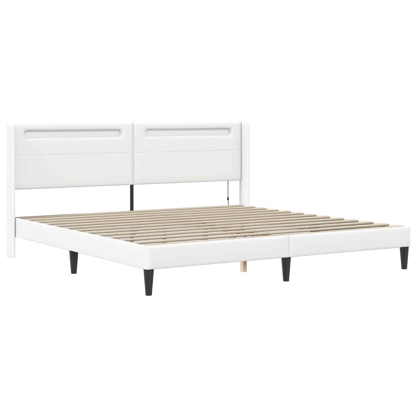 Bedframe met matras Wit 200 x 200 cm Kunstleer is nu te koop bij PeponiXL, paradijselijk wonen!