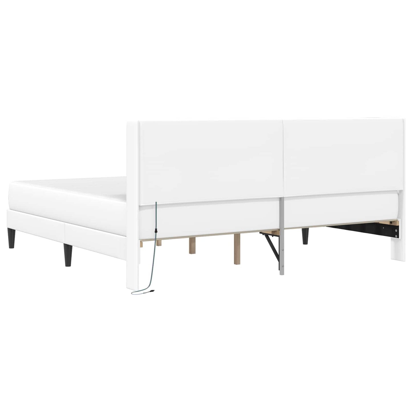 Bedframe met matras Wit 200 x 200 cm Kunstleer is nu te koop bij PeponiXL, paradijselijk wonen!