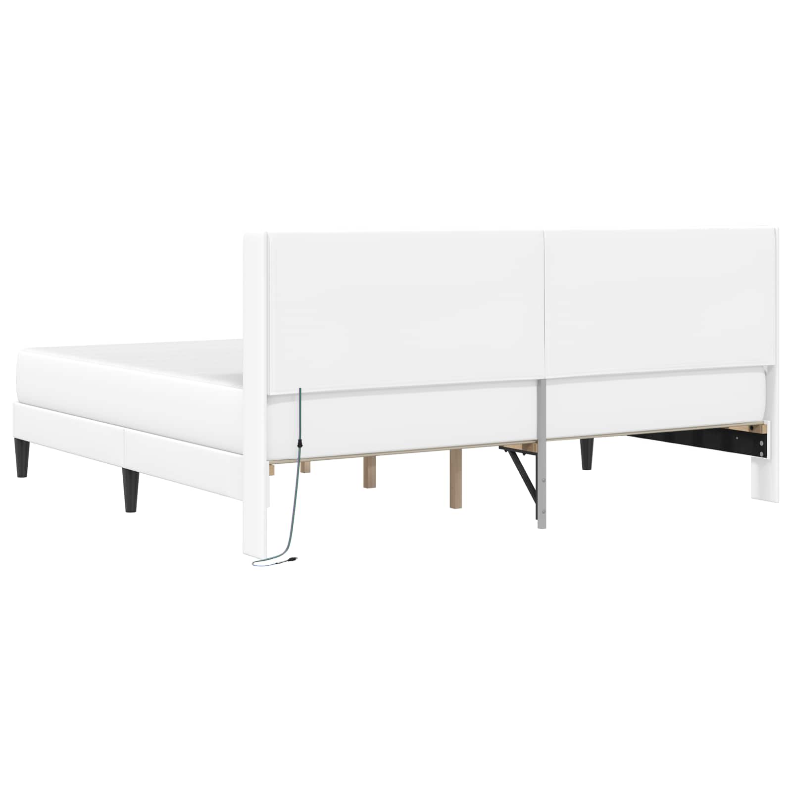Bedframe met matras Wit 200 x 200 cm Kunstleer is nu te koop bij PeponiXL, paradijselijk wonen!