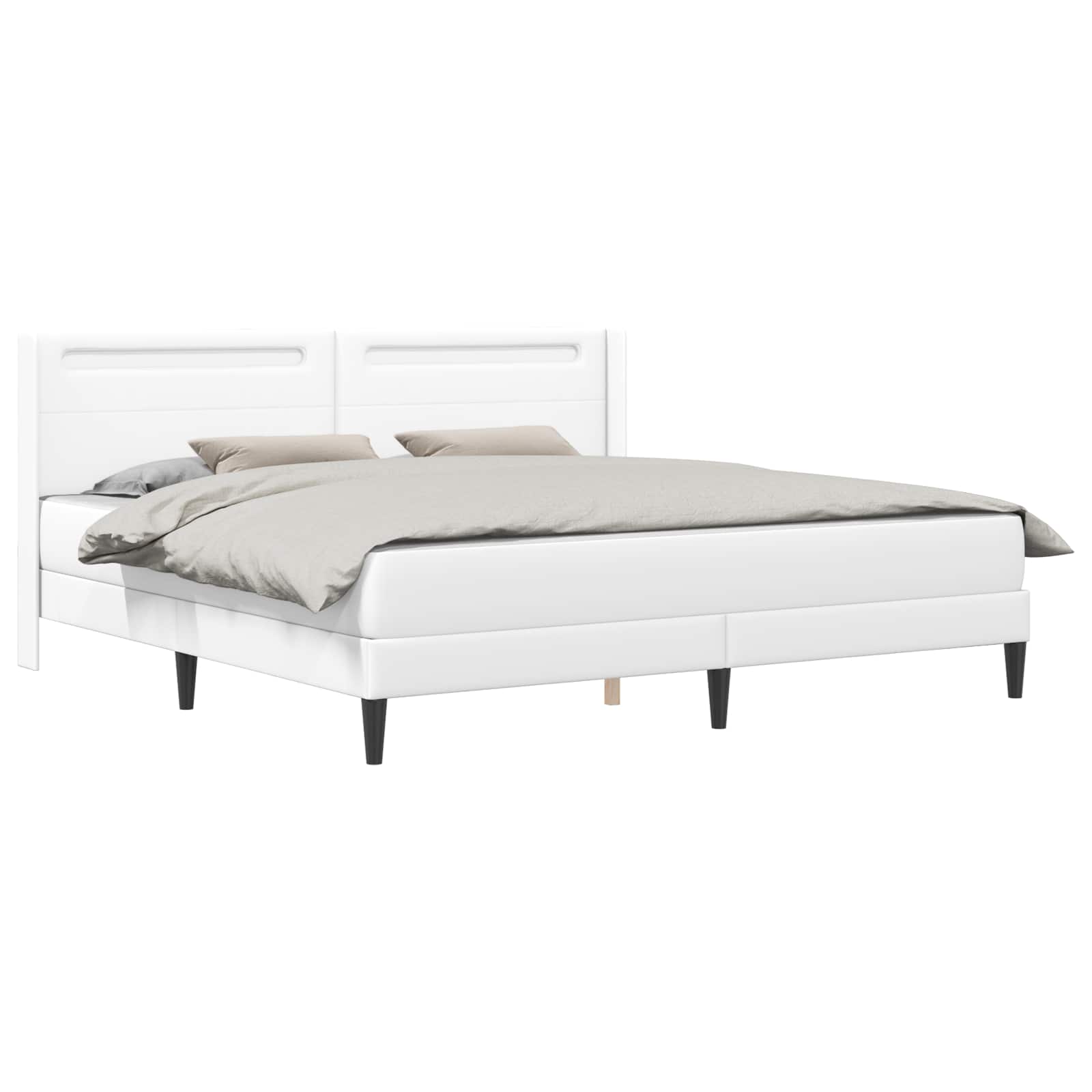 Bedframe met matras Wit 200 x 200 cm Kunstleer is nu te koop bij PeponiXL, paradijselijk wonen!
