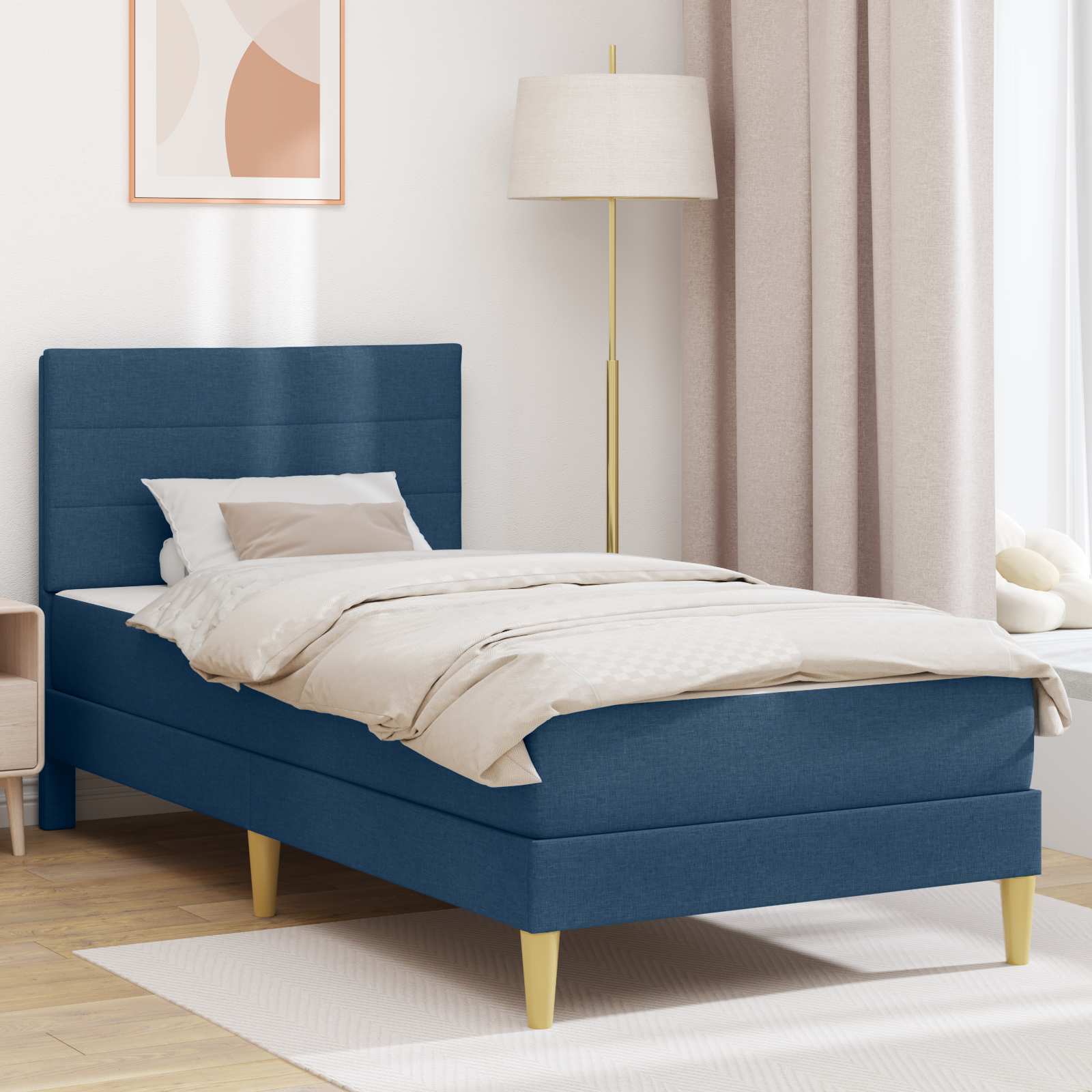 Bedframe Blauw 80 x 200 cm Polyester is nu te koop bij PeponiXL, paradijselijk wonen!