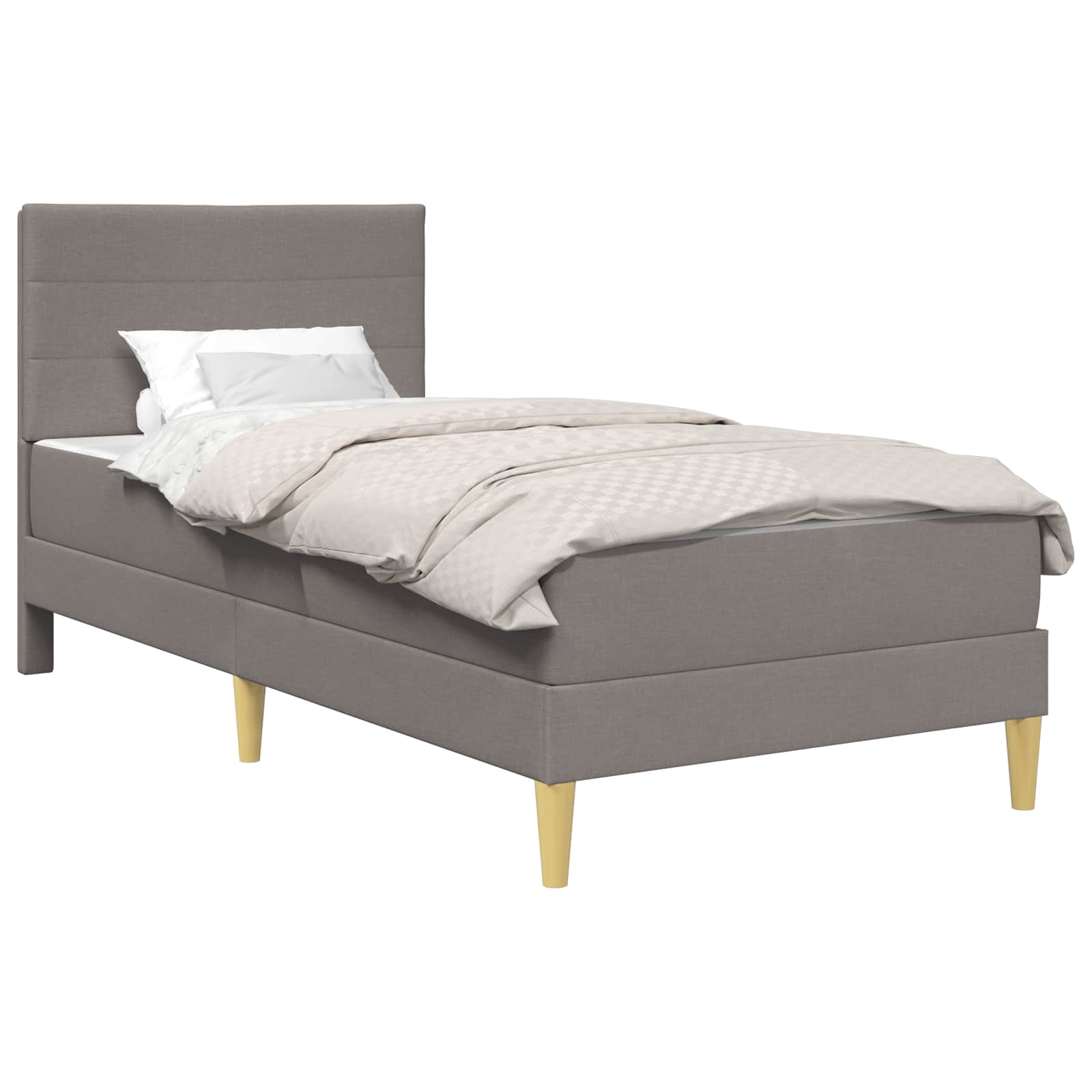 Bedframe Taupe 90 x 190 cm Polyester is nu te koop bij PeponiXL, paradijselijk wonen!
