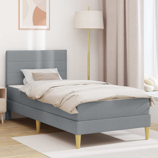 Bedframe Lichtgrijs 100 x 200 cm Polyester is nu te koop bij PeponiXL, paradijselijk wonen!