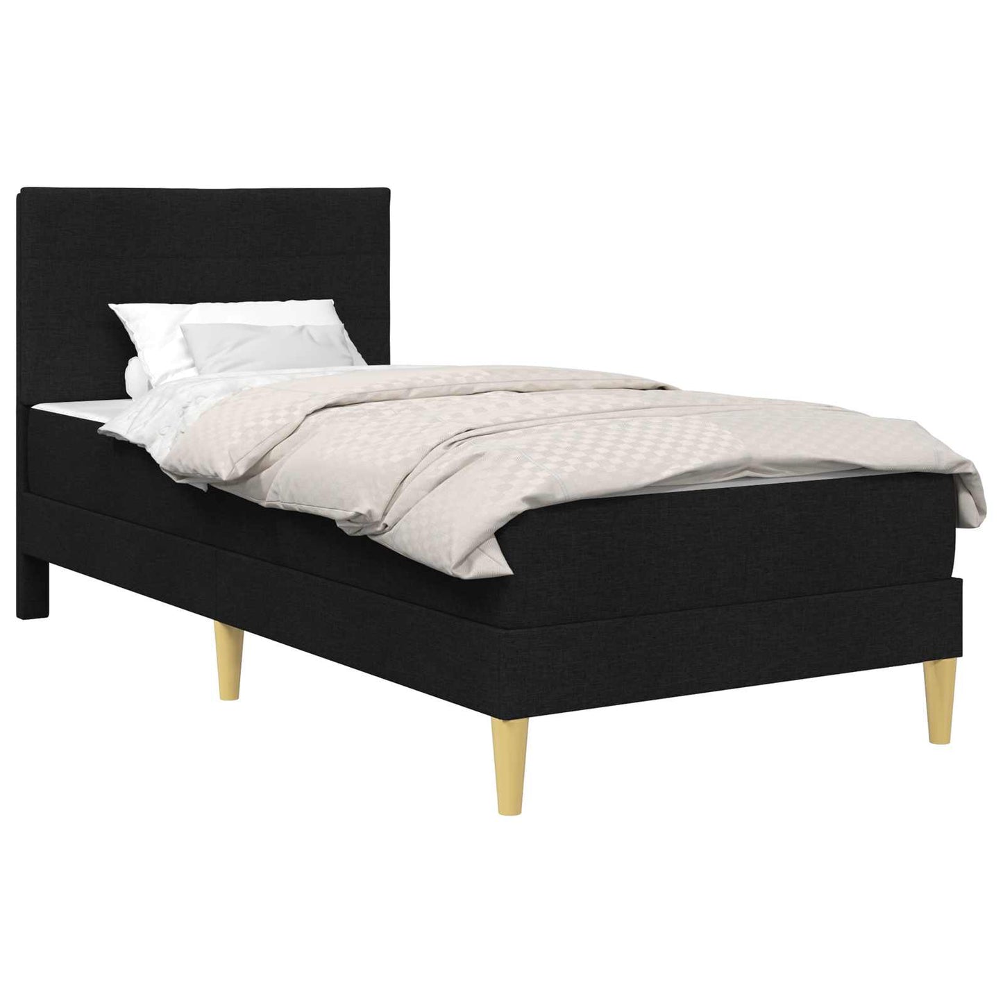 Bedframe Zwart 100 x 200 cm Polyester is nu te koop bij PeponiXL, paradijselijk wonen!