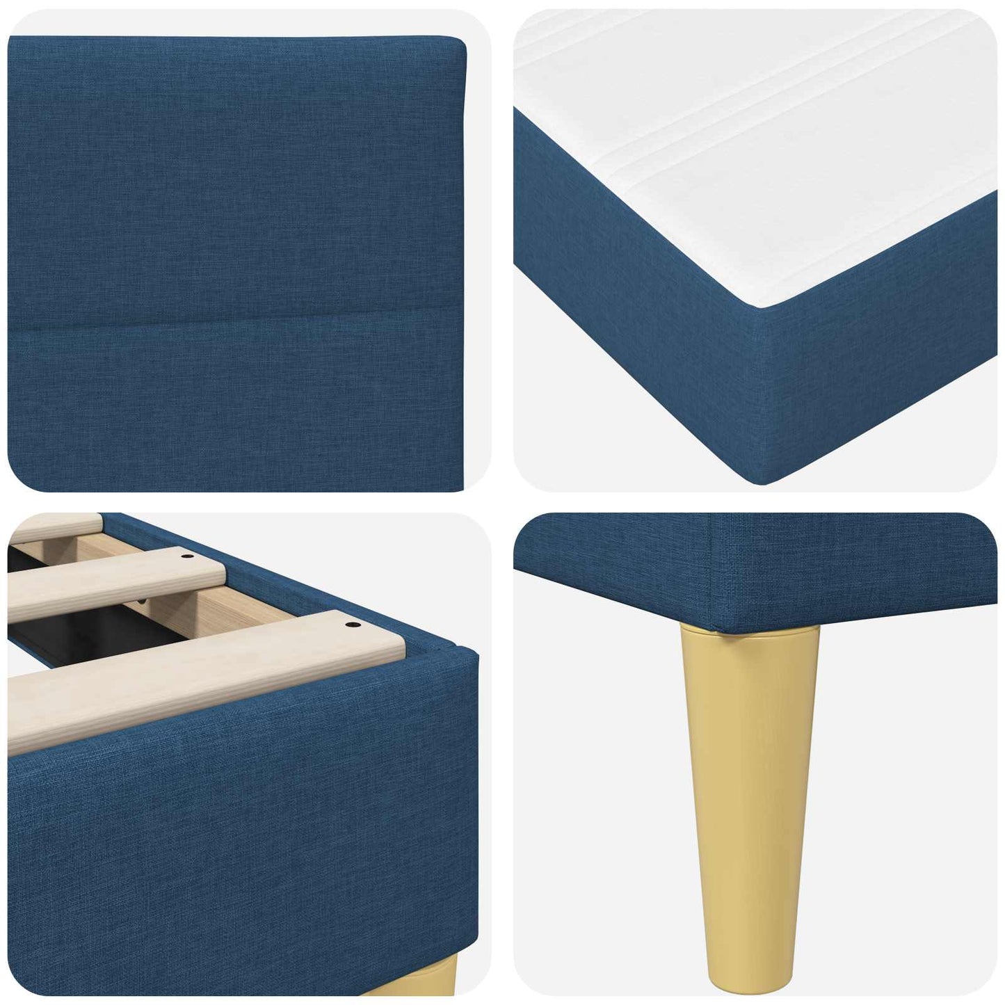 Bedframe Blauw 100 x 200 cm Polyester is nu te koop bij PeponiXL, paradijselijk wonen!