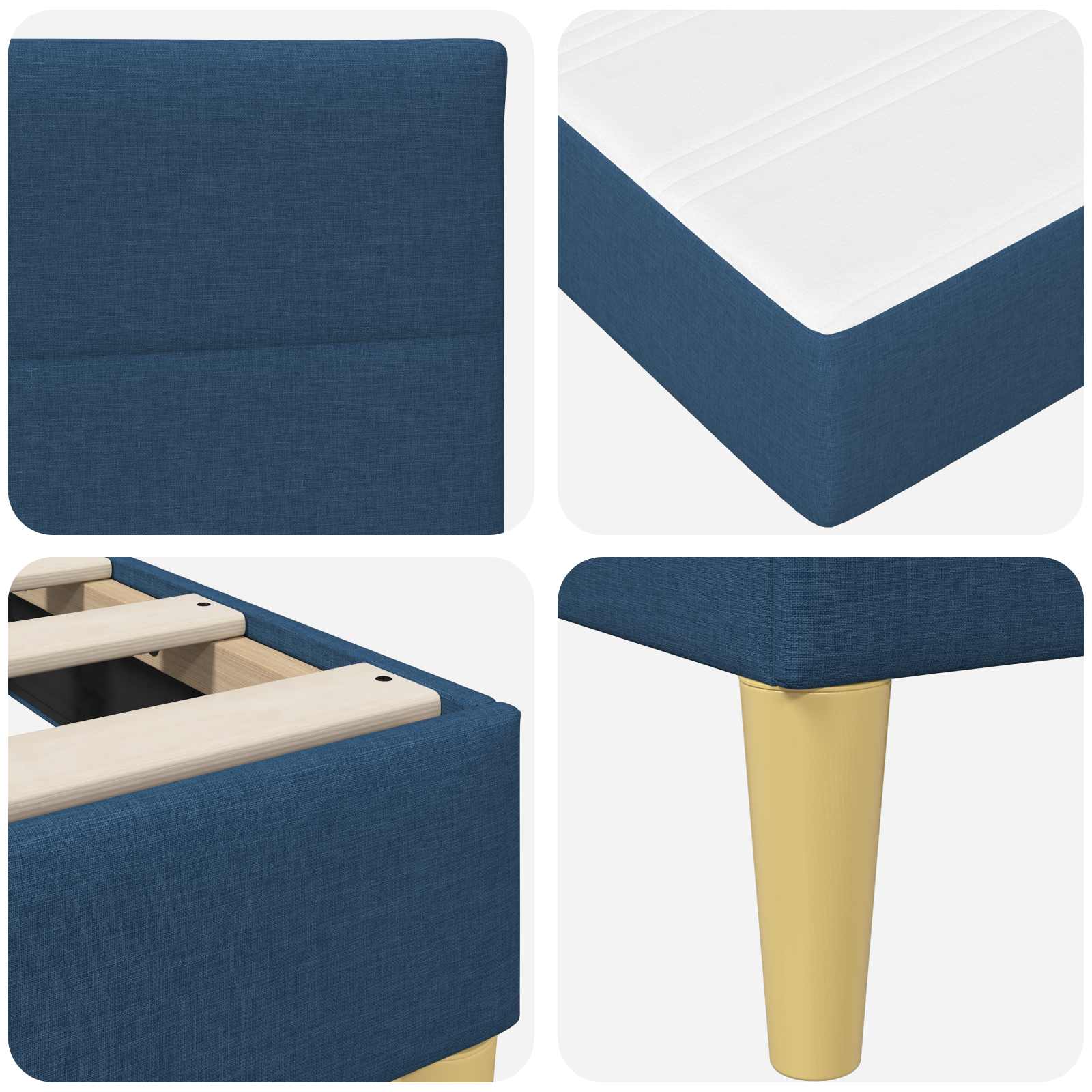 Bedframe Blauw 100 x 200 cm Polyester is nu te koop bij PeponiXL, paradijselijk wonen!