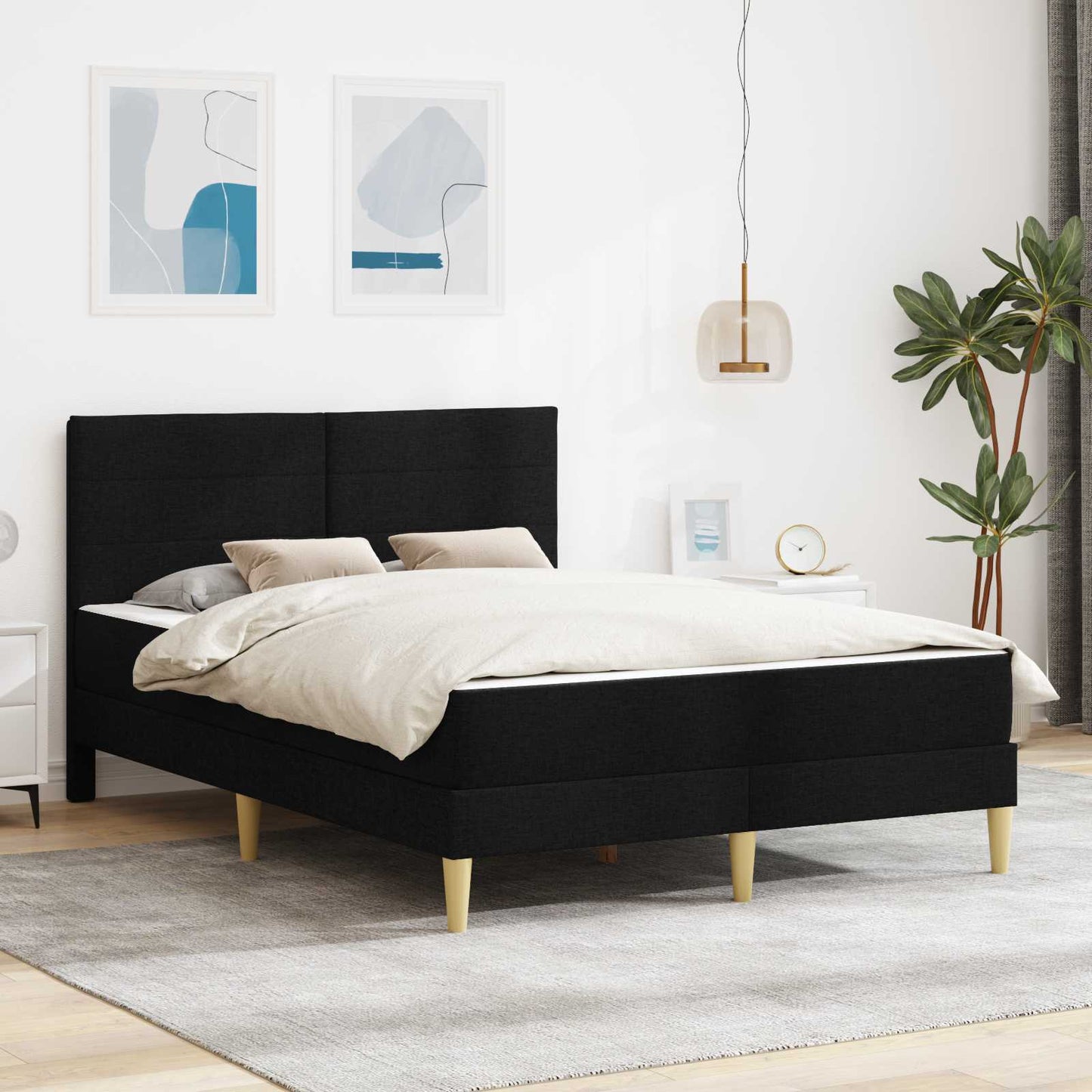 Bedframe Zwart 120 x 200 cm Polyester is nu te koop bij PeponiXL, paradijselijk wonen!