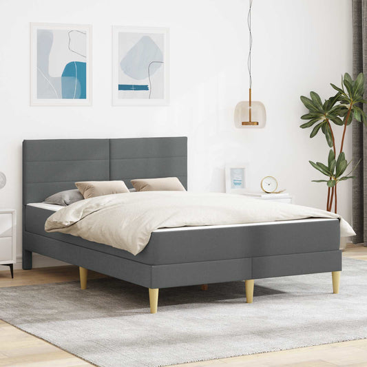 Bedframe Donkergrijs 140 x 190 cm Polyester is nu te koop bij PeponiXL, paradijselijk wonen!
