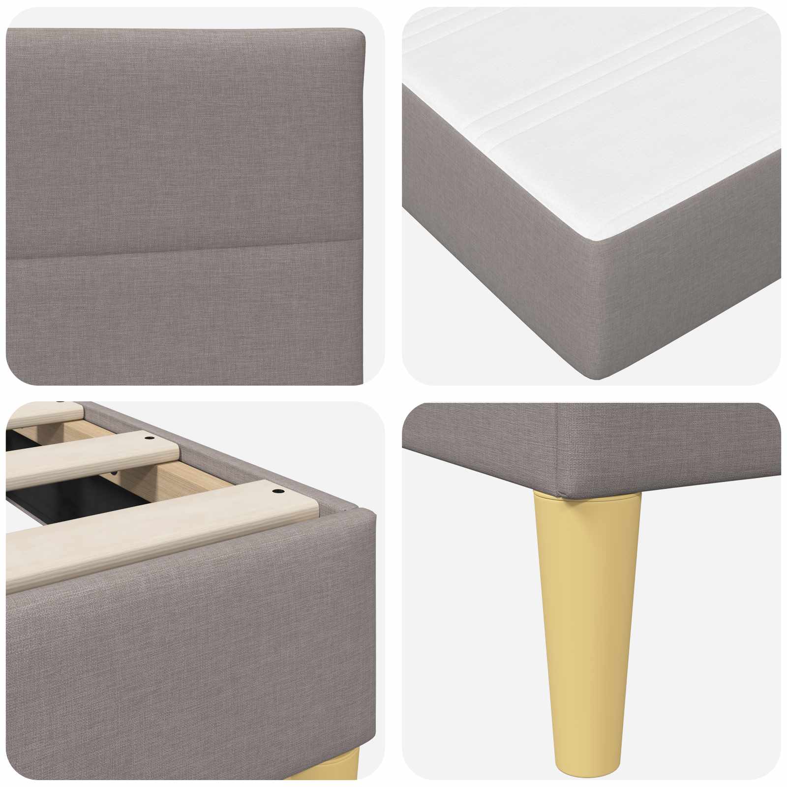 Bedframe Taupe 140 x 190 cm Polyester is nu te koop bij PeponiXL, paradijselijk wonen!