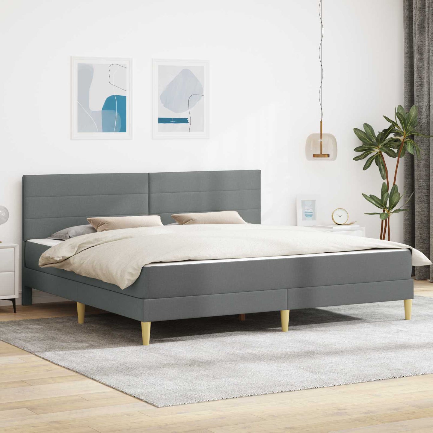 Bedframe Donkergrijs 180 x 200 cm Polyester is nu te koop bij PeponiXL, paradijselijk wonen!
